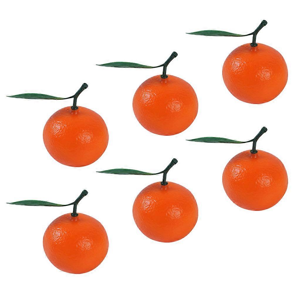 6Pcs Artificial Oranges Foam Models for Decor Small Lifelike Orange