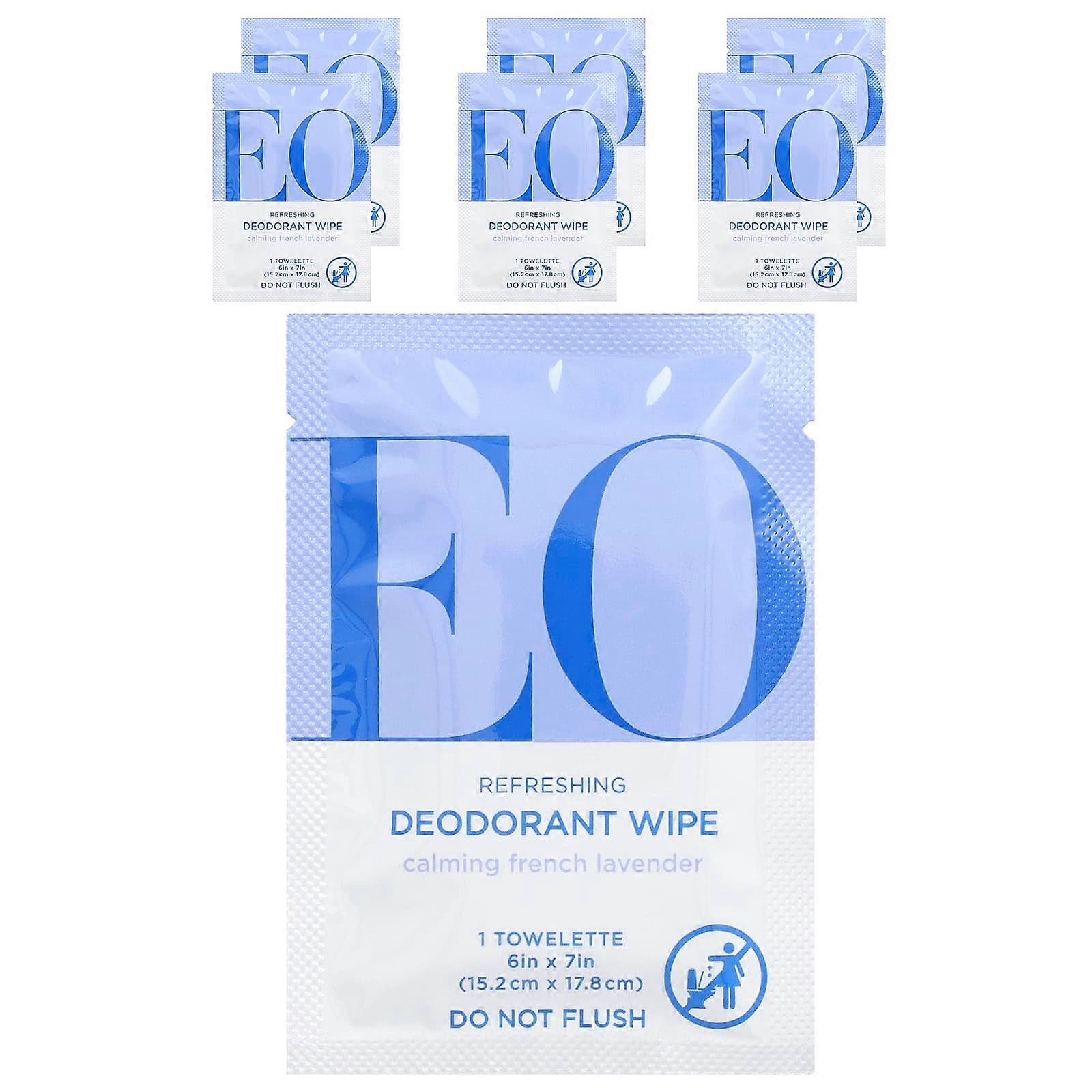 Refreshing Deodorant Wipes, Calming French Lavender, 6 Single Towelettes