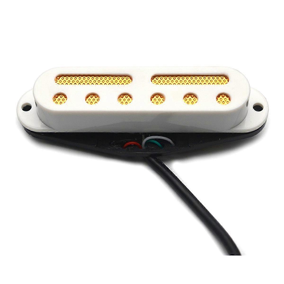 6 Hole+2 Groove Mini Humbucker with Gold and Silver Pad for -Single Coil Pickup Size 9K 4C Output Coil Splitting,A