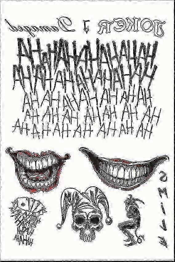 Halloween Temporary Tattoos, Temporary Tattoo Joker Tattoo Bow Sticker Carnival Halloween...halloween Decoration2pcs