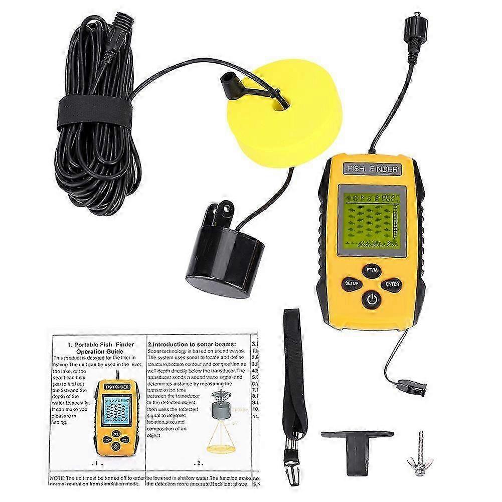 100M Portable LCD Fish Finder with Sonar Sensor Fishing Accessory TL88E