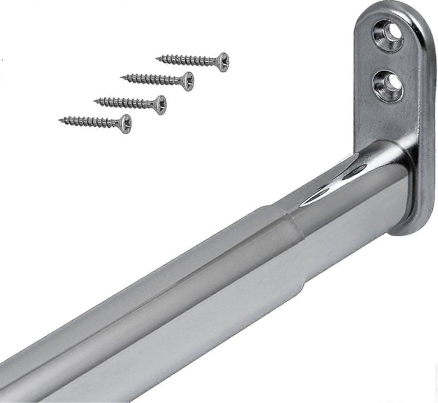 1 مجموعة من قضيب تلسكوبي قابل للتمديد 40-60 سم ، أنبوب خزانة ملابس تلسكوبي مرن ، فضي كروم مصقول