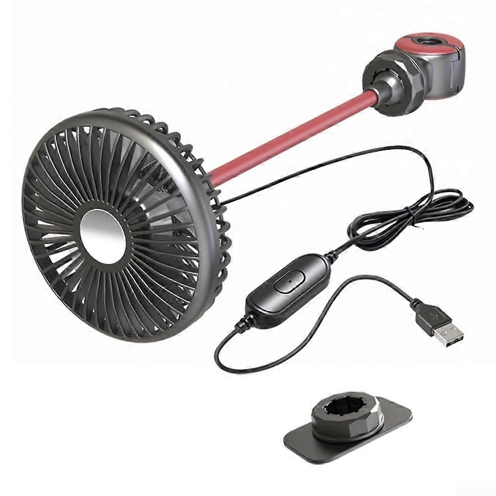 Car Interior Fan Compact Size With 3 Speed Control And 360 Degree Adjustable Airflow Universal Fit For Cars