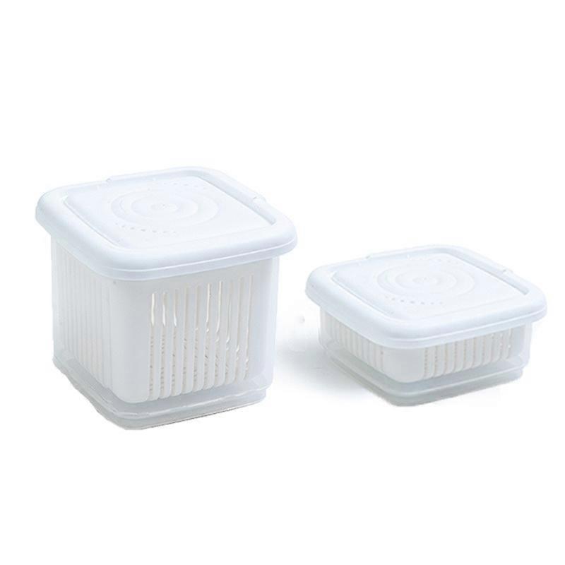 2-Piece Kitchen Detachable Double-layer Drainage and Preservation Storage Box