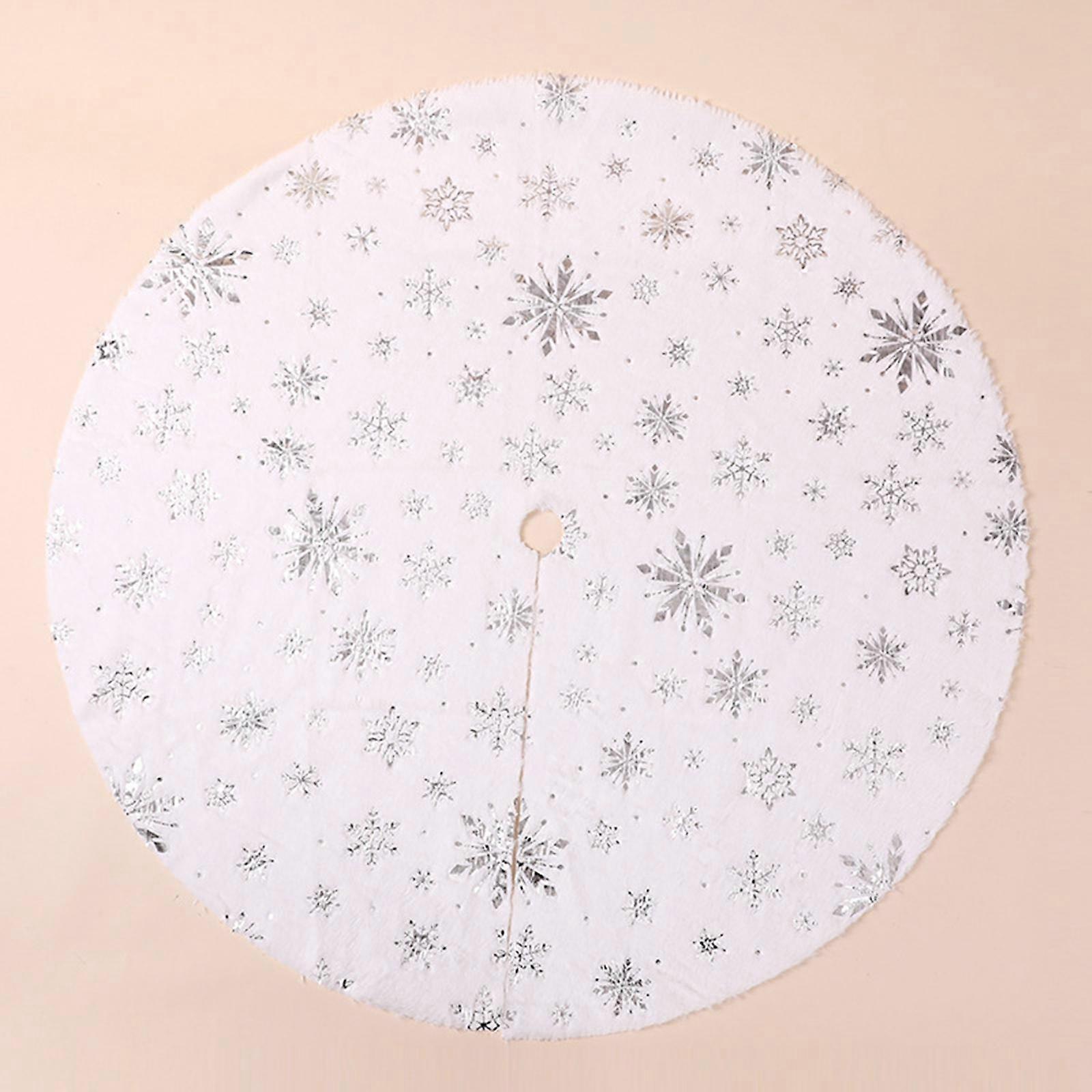 Christmas Tree Skirt, Snowflake Tree Skirt Cover for New Year,