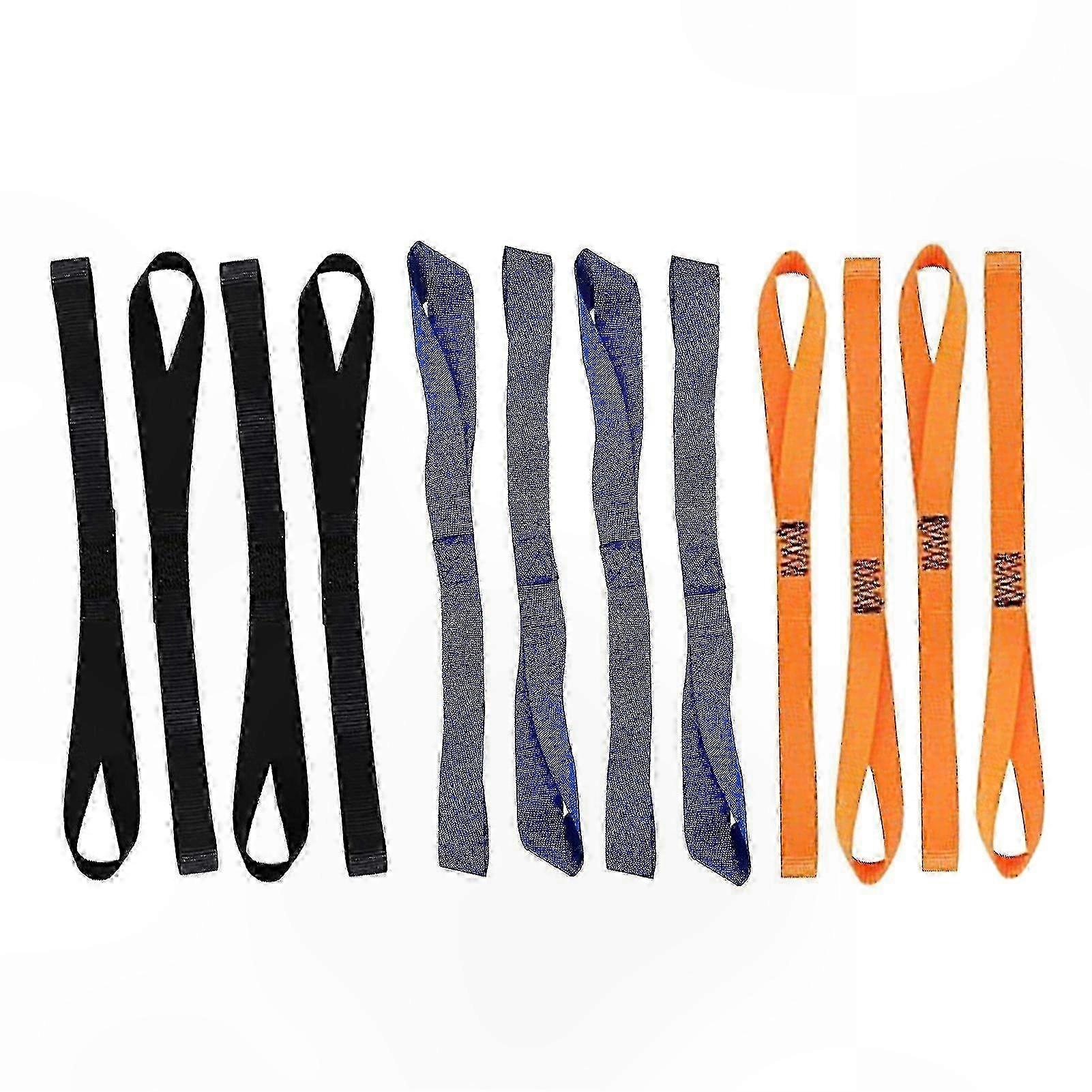 12-Pack Soft Loop Straps for Car Luggage and Motorcycle Handlebar Cargo Securing