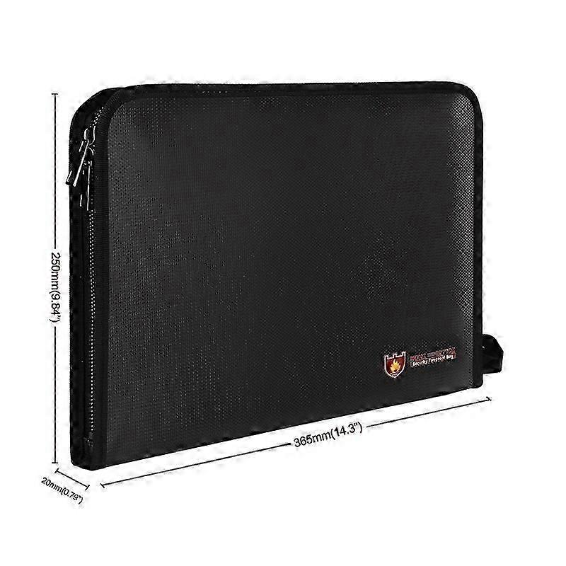 Fireproof Waterproof File Folder Money Document Bag With 12 Pockets Zipper Closure