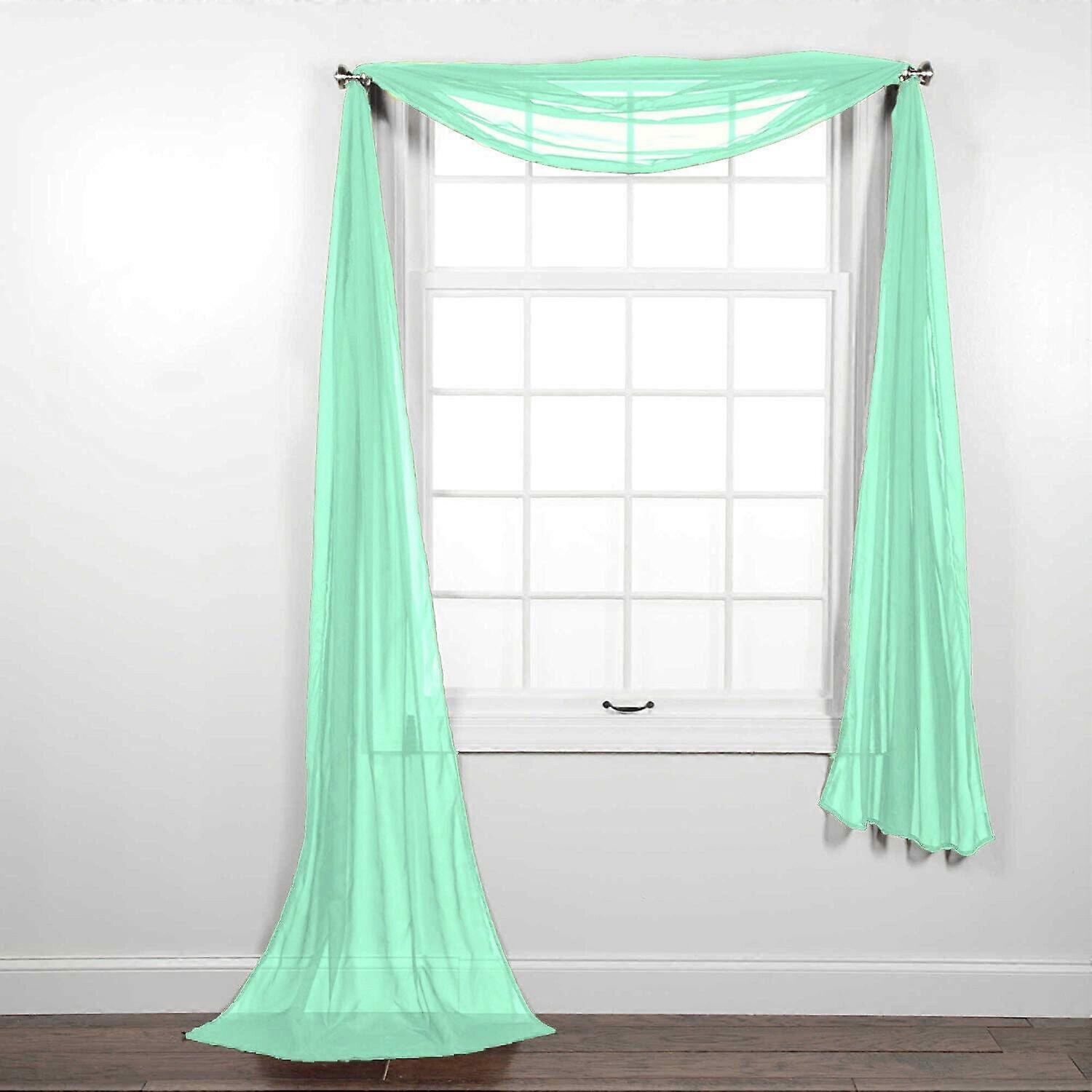 Fully Stitched Sheer Window Scarf Valance Topper Curtain Drapes in Many Colors