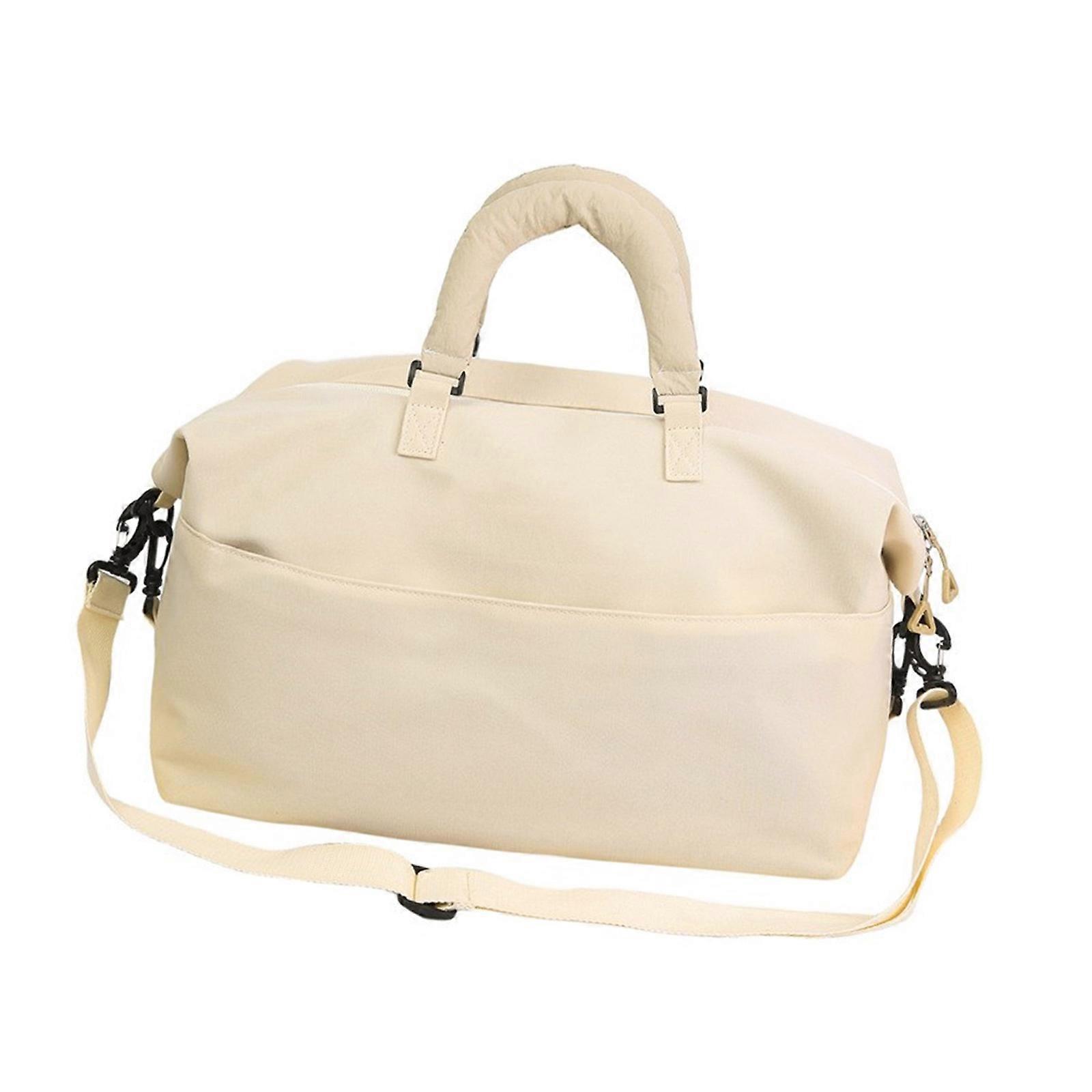 Lightweight Carryall Bag with Organizational Pockets Tear Resistant Fabric Perfect for Daily Use Gym Essential  White