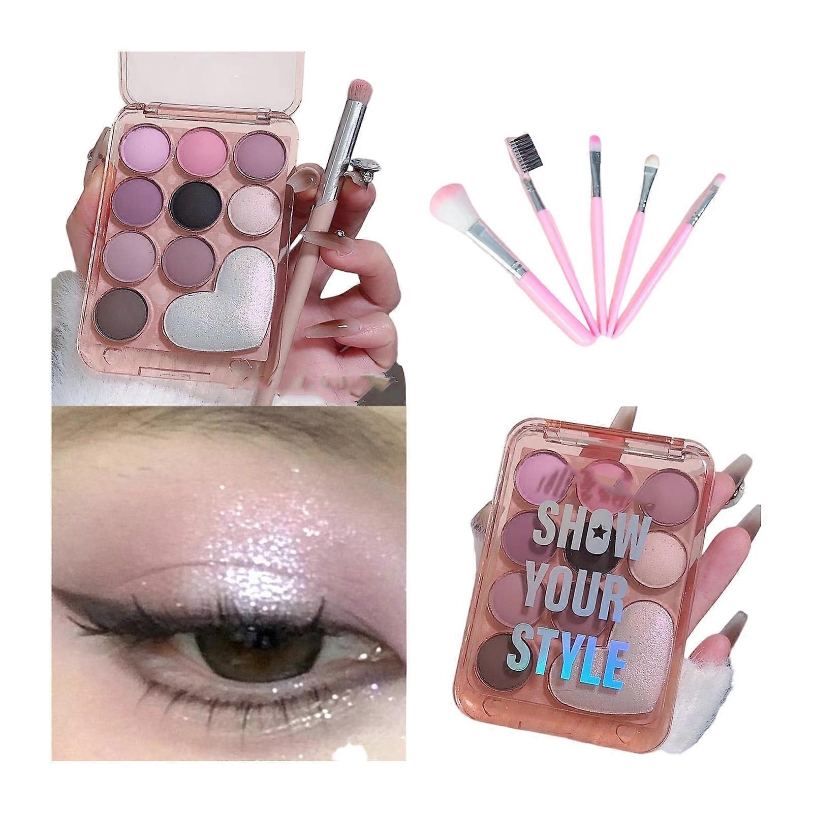 Crease Resistant Buildable 10 Shade Eye Makeup Palette Compact For Day To Night Transition Multicolor