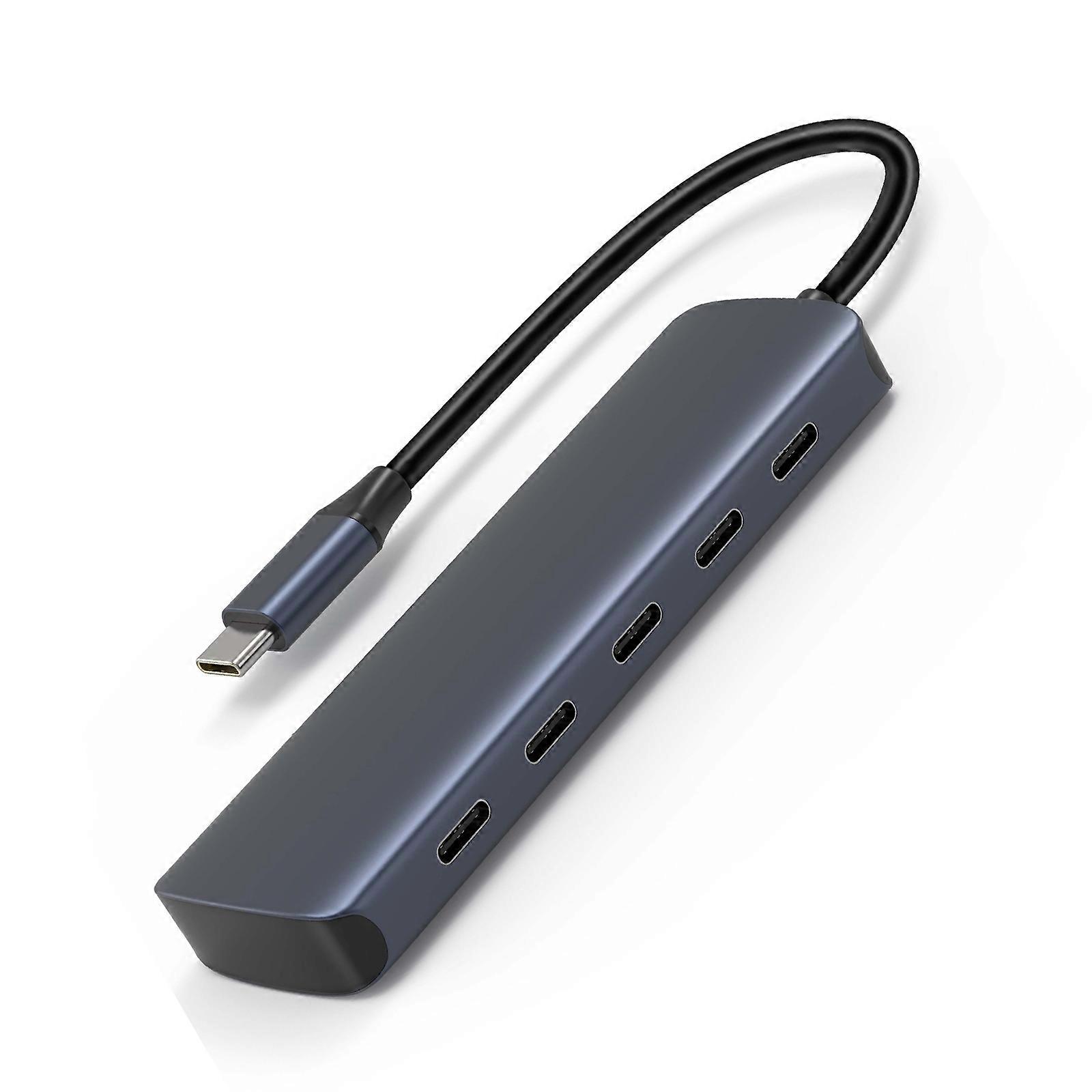 1pc Upgrades Connectivities USB C Hub 5 in 1 USB C Gen2 Hub for Any Setting with Four USB C and 1PD PD Charging Port Multicolor