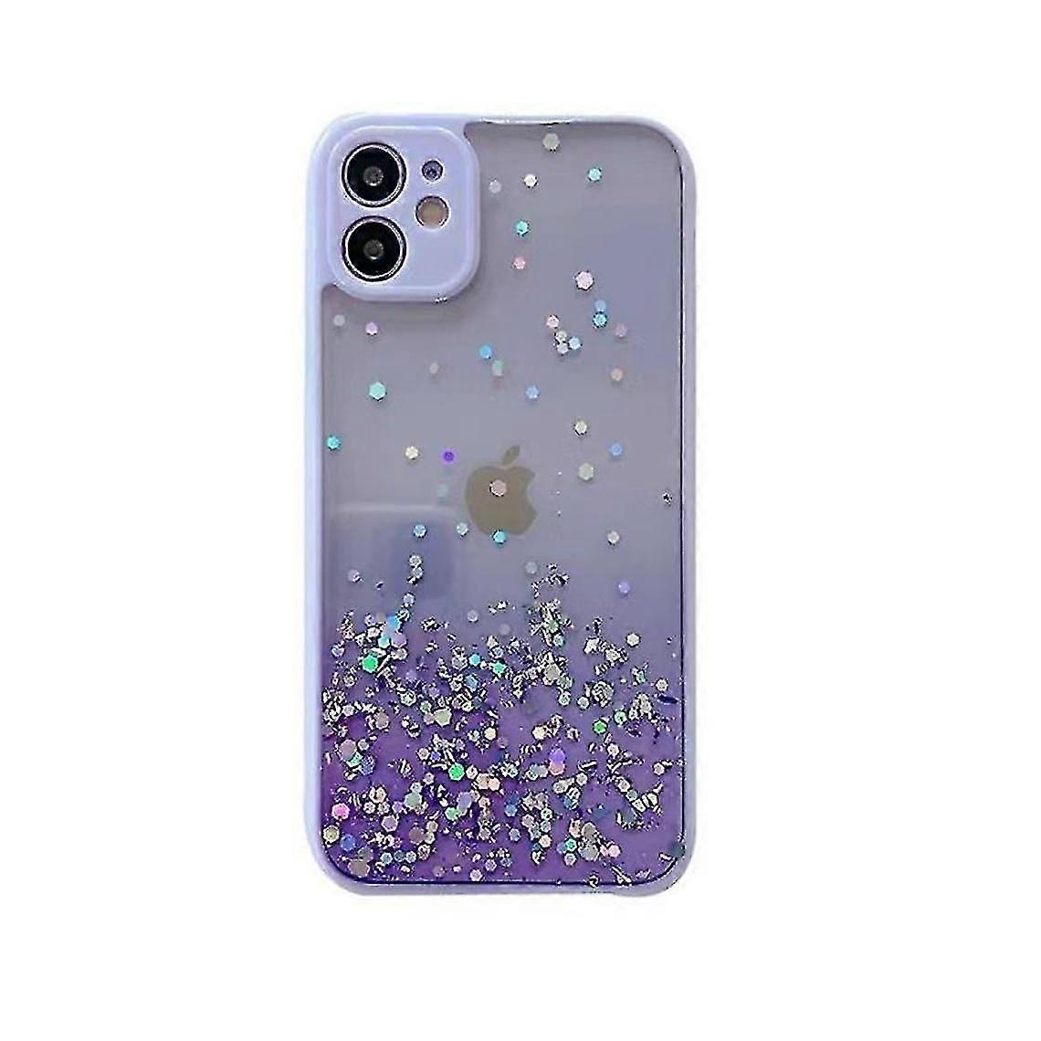 Transparent Glitter Purple Case For Iphone 6