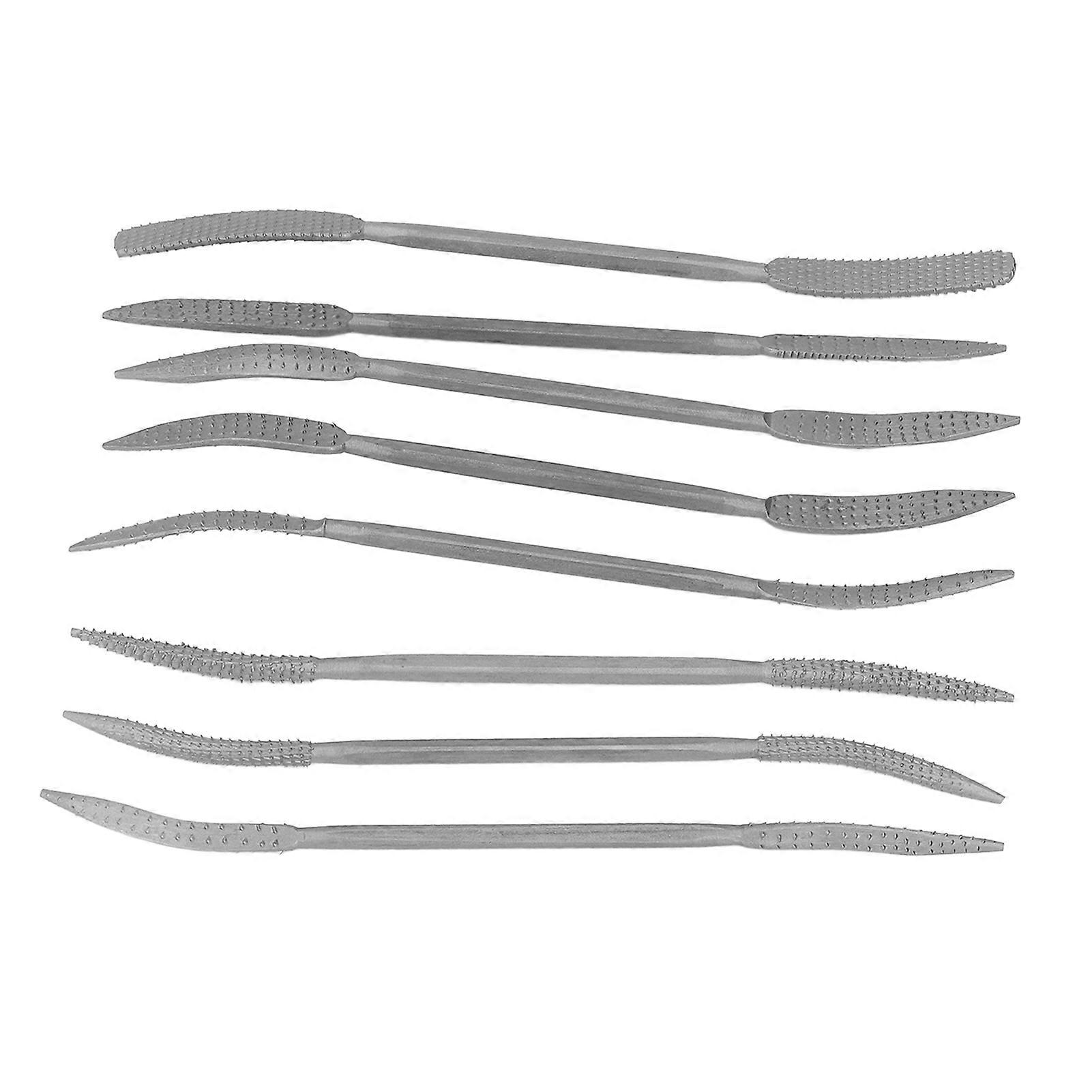 8Pcs Double Ended Rasp File 8in Wood File Set Alloy Steel for Carving Woodworking Polishing