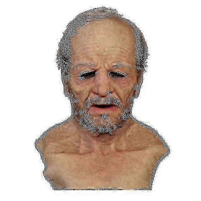 Celá latexová maska ​​pro s krkem, celou hlavu, strašidelná vrásčitá maska ​​na obličej, latexová maska, párty rekvizity, maska ​​pro - JA