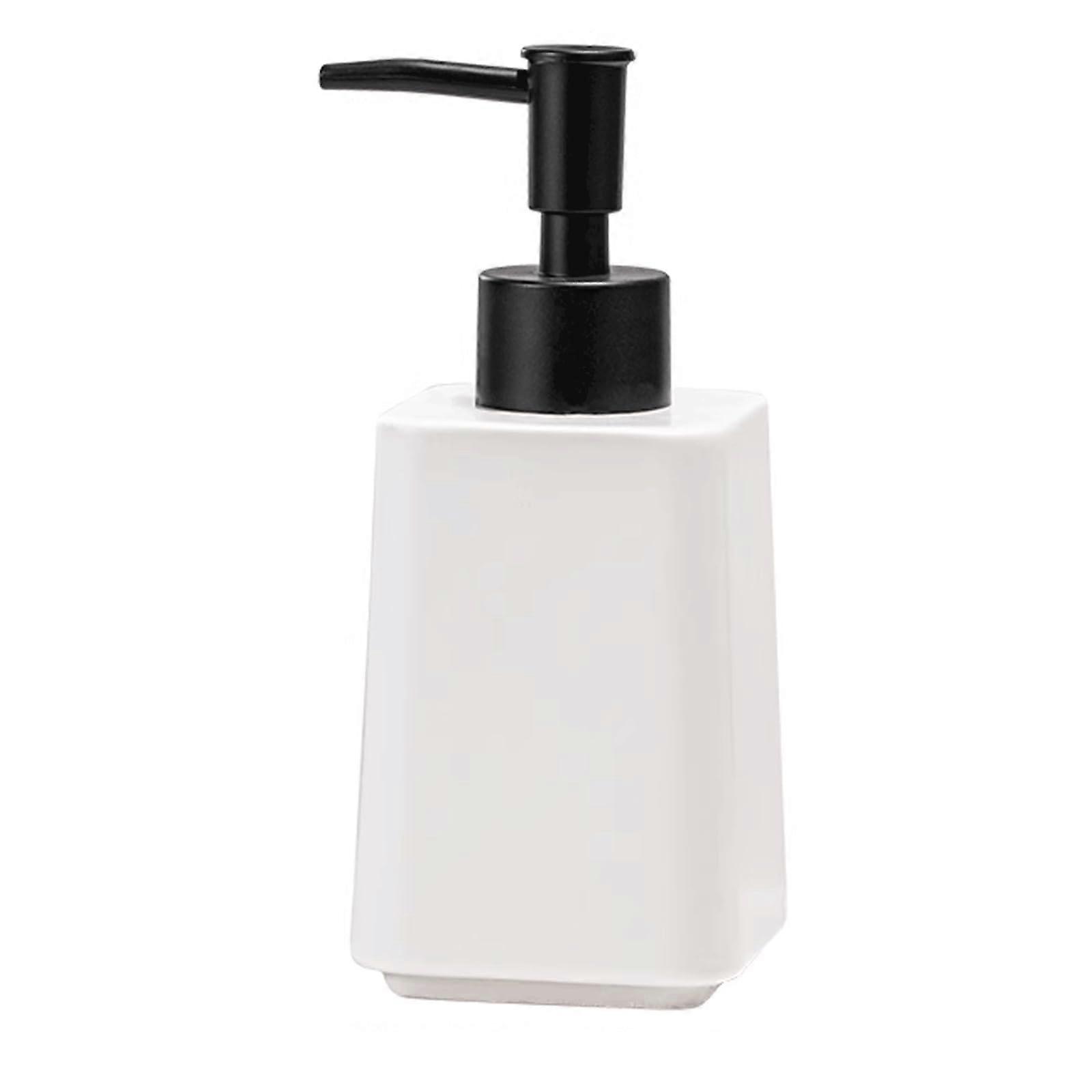 Soap Dispenser Ceramic Refillable MultiPurpose 10.5oz/300ml Countertop Manual Lotion and Liquid Dispenser White