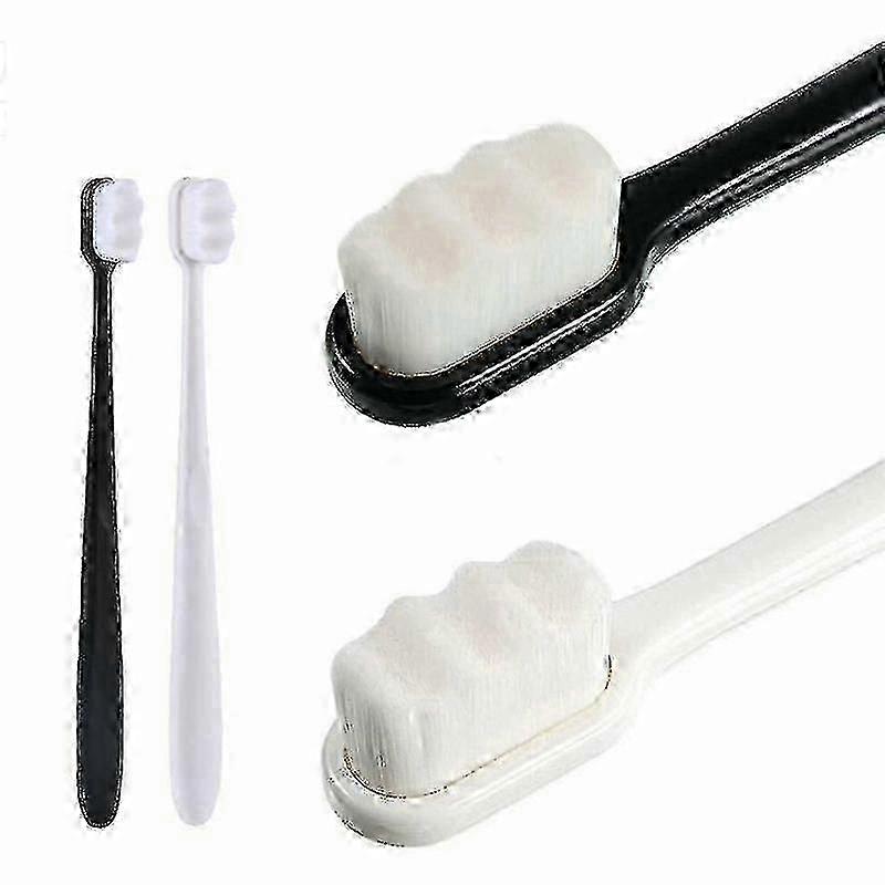 4pcs Ultra Wave Micro-nano Toothbrush With 20000 Soft Floss Bristle Set For Travel