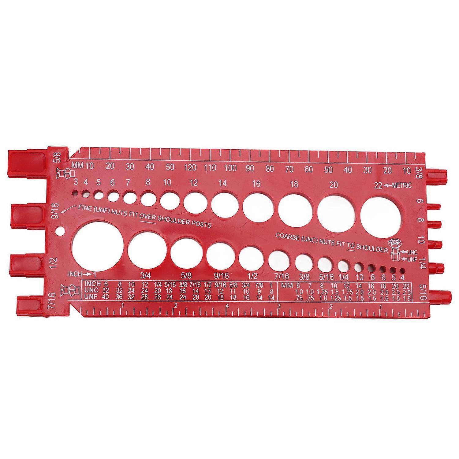 Nut Bolt Thread Gauge ABS Highly Accurate Portable Bolt Nut Identifier Gauge for Repairing