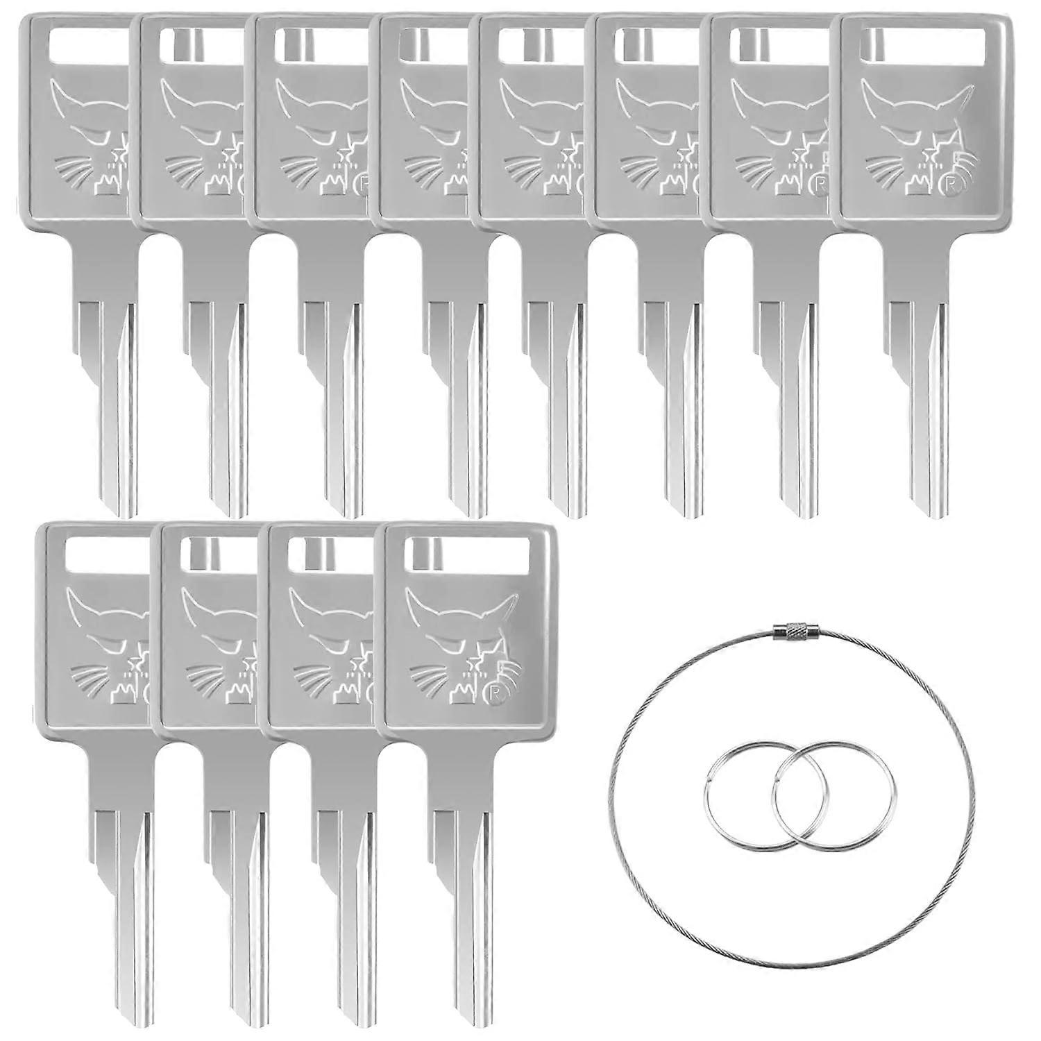 D250 12PCS Ignition Keys 6709527 6693241 A77313 307852A1 714602 Compatible with Loader Bobcat Skid Steer S100 S130 S150 A220 A300 T110 T140 T180 T190