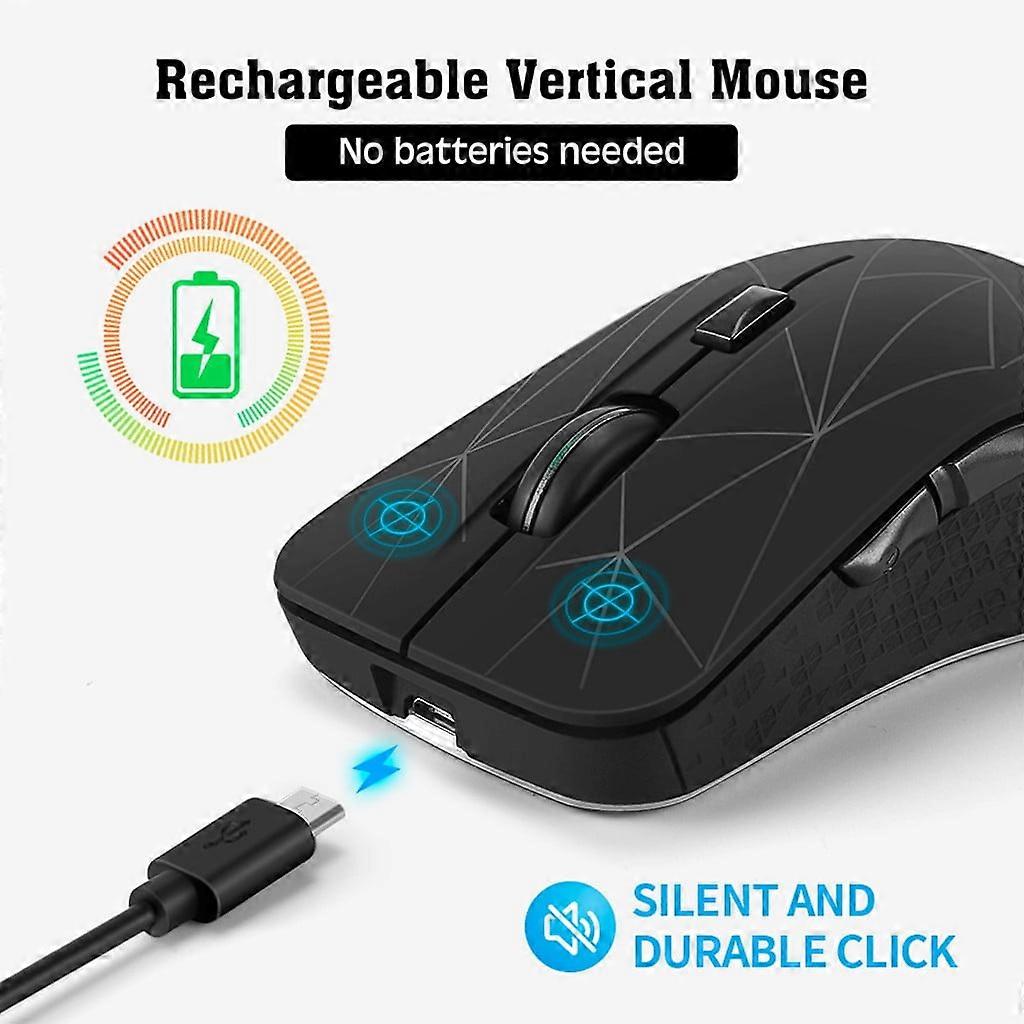 2.4G Wireless Bluetooth Mode Gaming Mouse Backlit 1600DPI for PC Laptop, Mouse