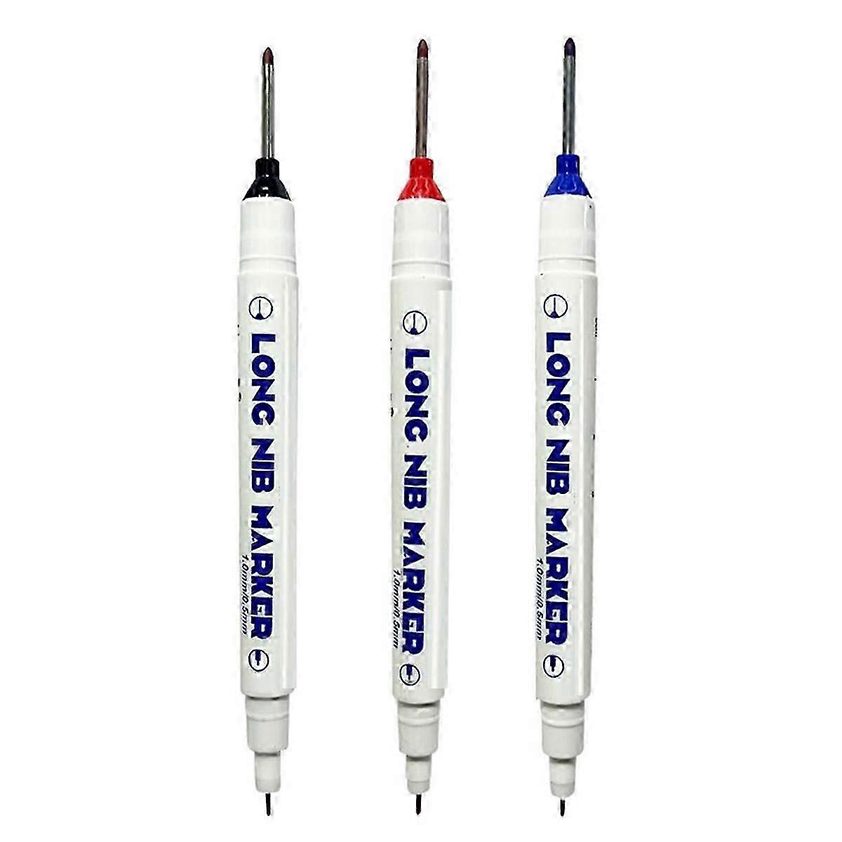 3 PCS Long-Head Deep Hole Marker Pens, Upgrade Long Nib Marker Set