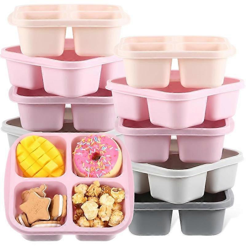 10 Pack Snack Container 4 Compartment  Bento Snack Boxes Divided Lunchable Containers with  Meal Prep Lunch  Storage Boxes for School Work T