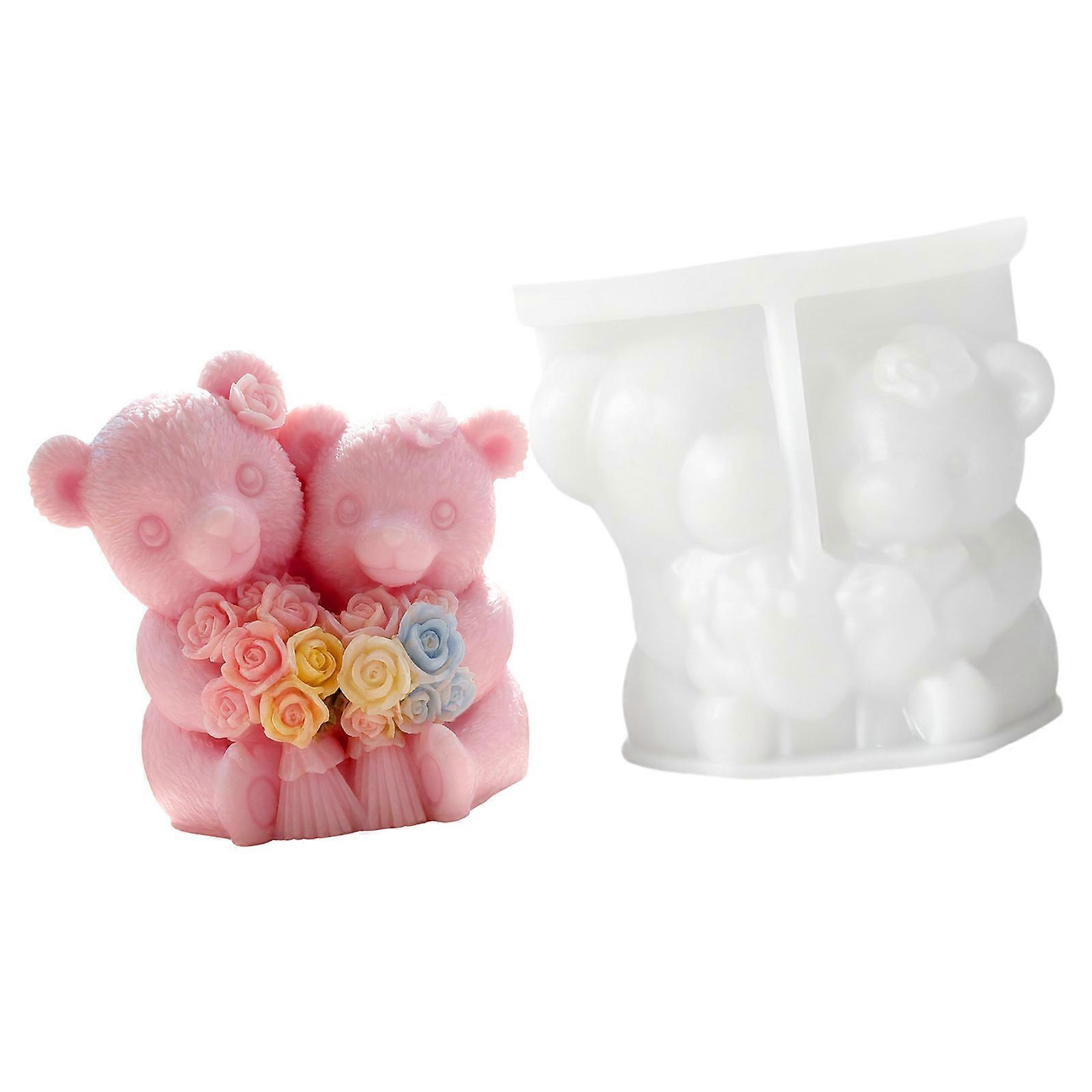 Two Bear Shape Silicone Candle Mold Suitable For Home Fragrances Creation Featuring Smooth Demolding And Fine Detailing  5449