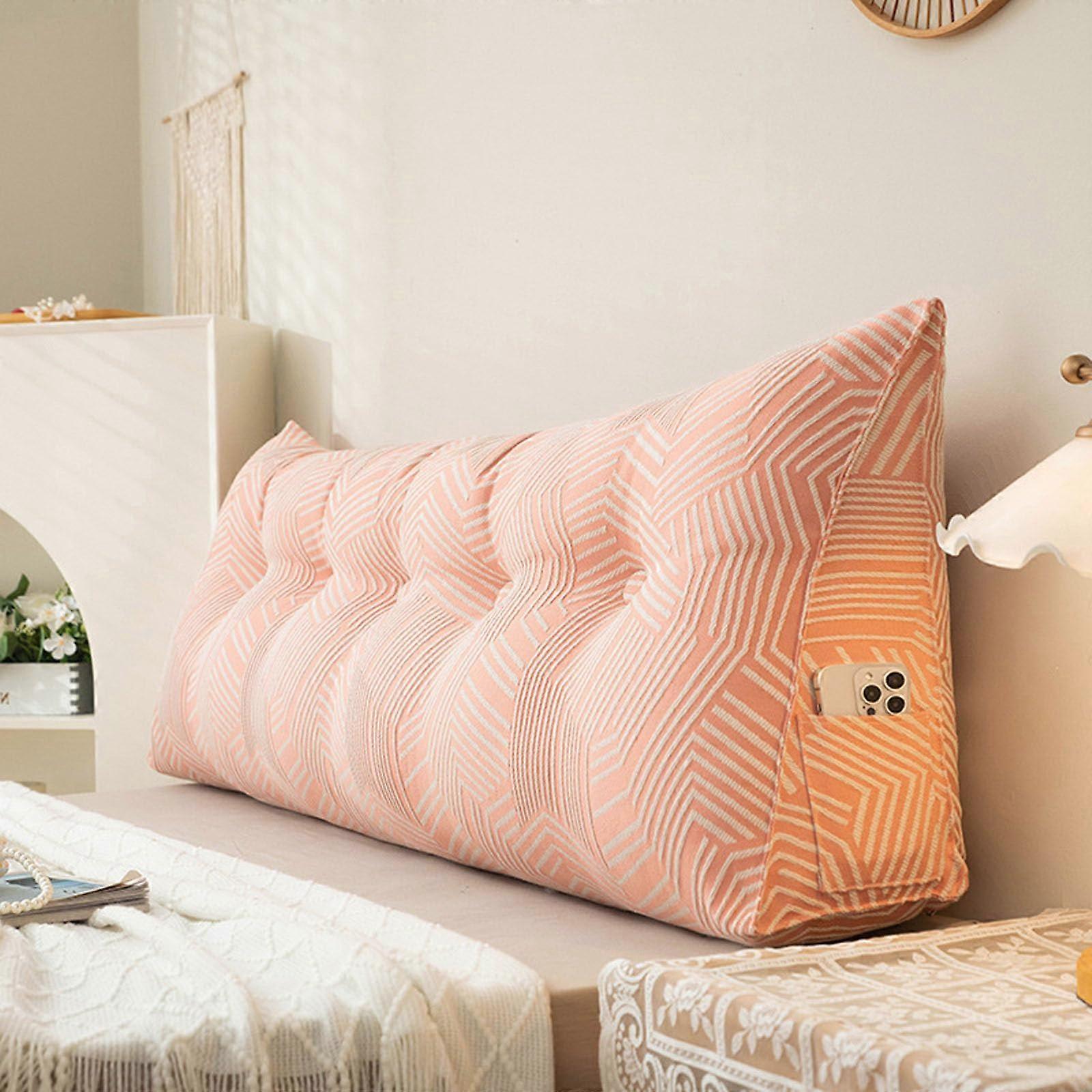 Large Wedge Headboard Pillow for Bed Rest and Reading, Triangular Back Support Cushion for Sofa or Bedroom (G 100cm)