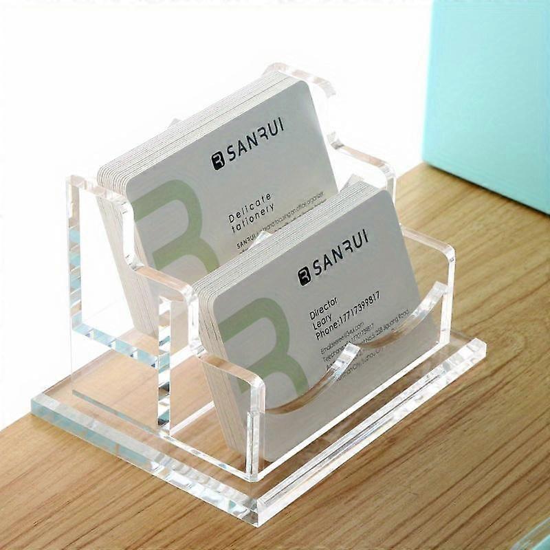 1pc Desktop Business Card Case, Business Card Holder, Creative Business Card Holder, Transparent Acrylic Business Card Display Stand, Holds1