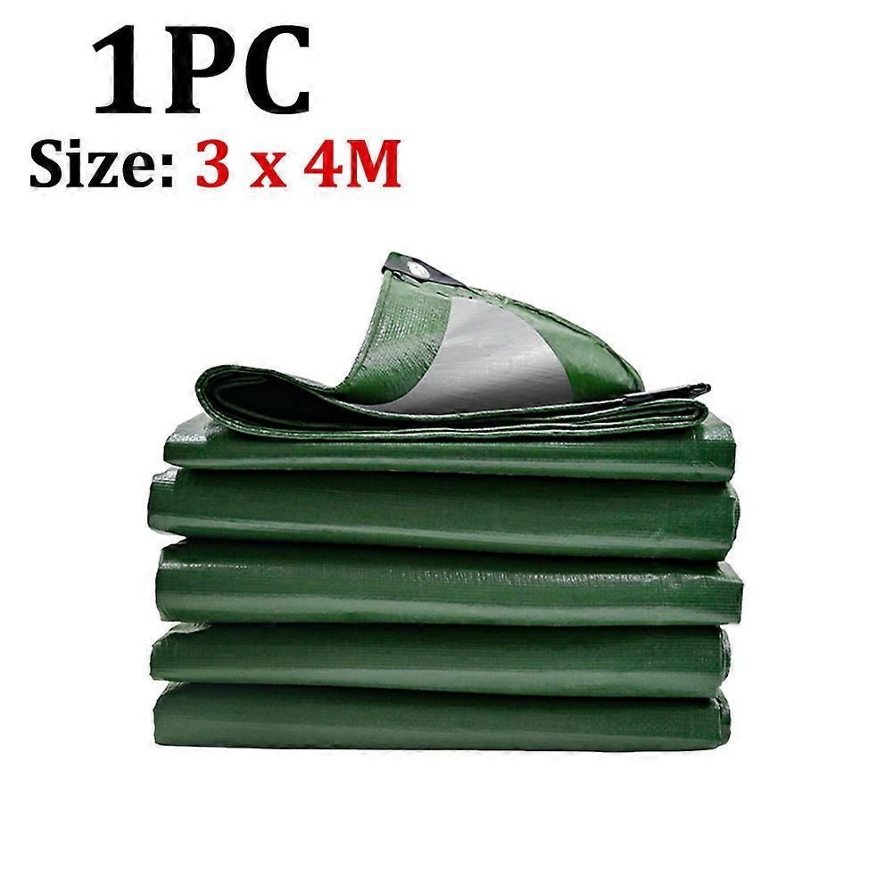 Tarp 2��3m 3��4m Waterproof Green Silver Rain Cover Tarpaulin Canopy Awning Uv Block Car Awning Camping Fishing Sunshade