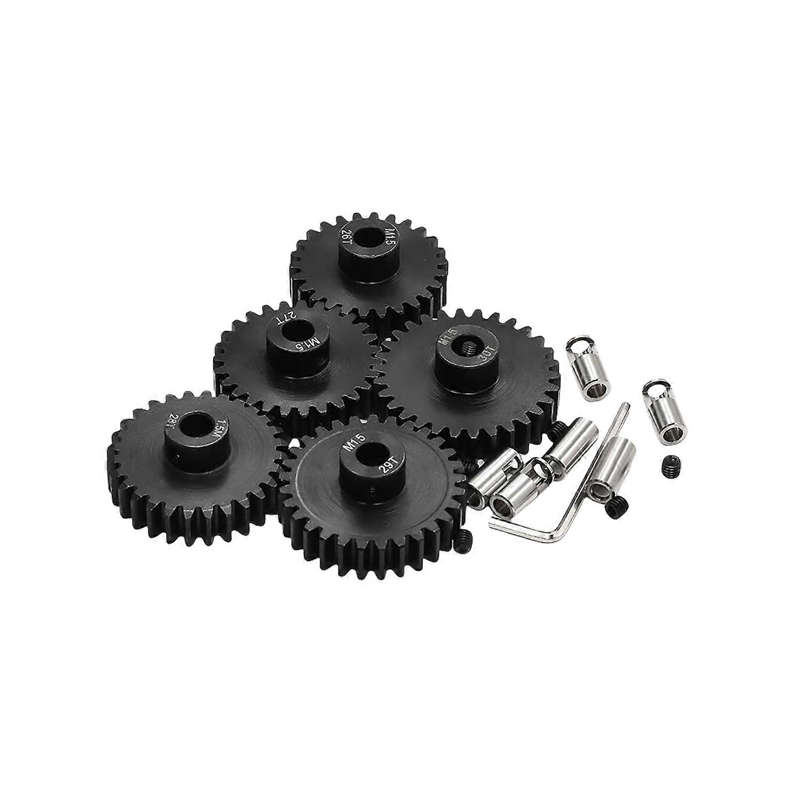 Heavy Duty Steel Pinions Gear 1.5 Module Designs with Temperature Resistance Upgraded Transmission Component for Remote Multicolor