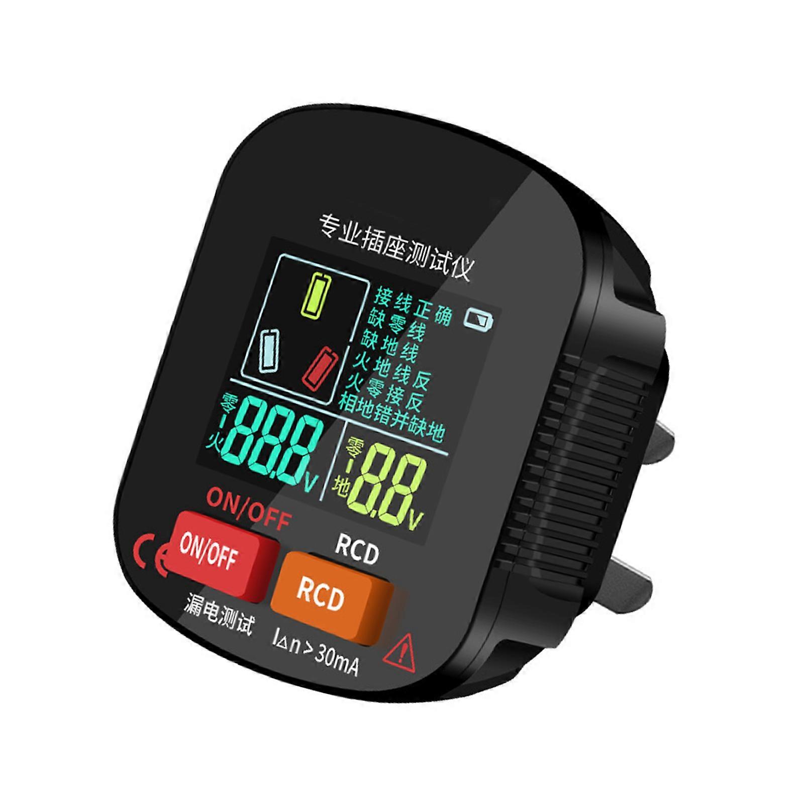 ABS Construction Socket Diagnostic Tool with Real Time Sound Alerts & Live/Neutral Detection Electrical Outlet Analyzers Multicolor