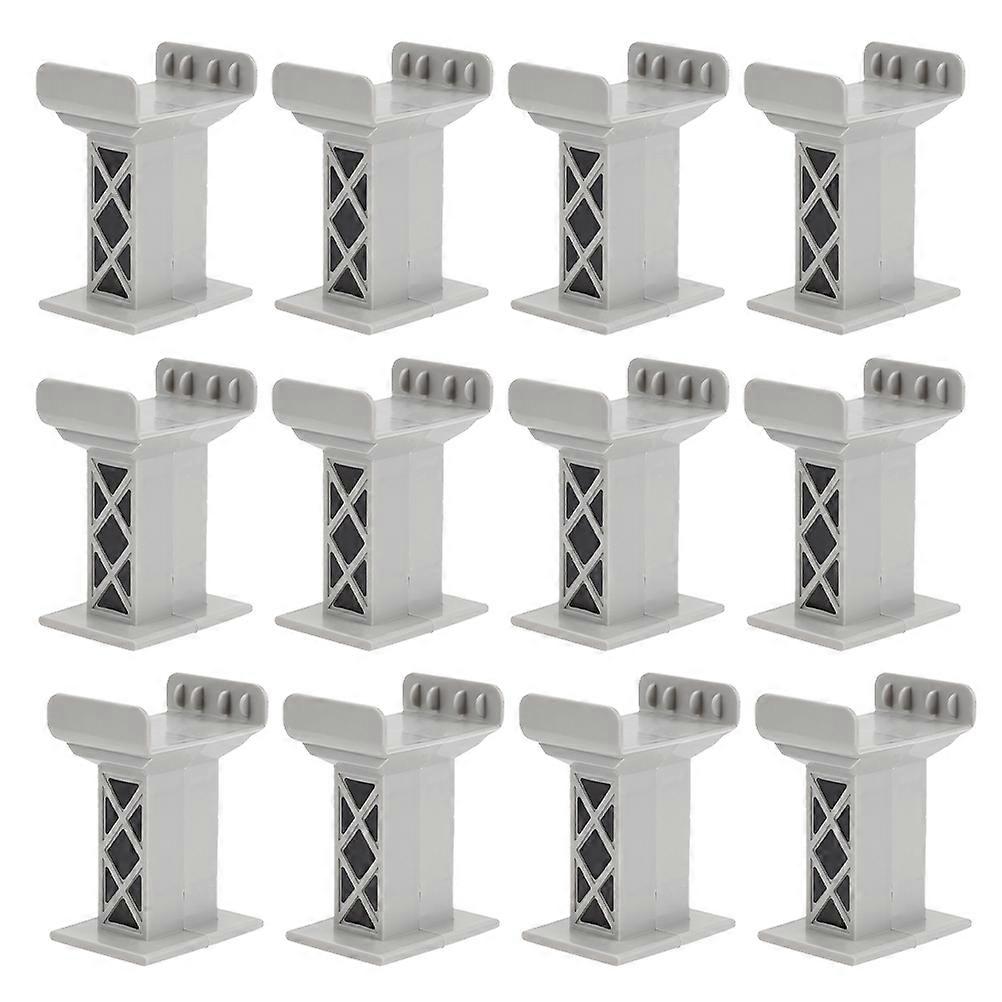 Train Bridge Pier Plastic Railway Tracks Block for 12Pcs Compatible All Brands