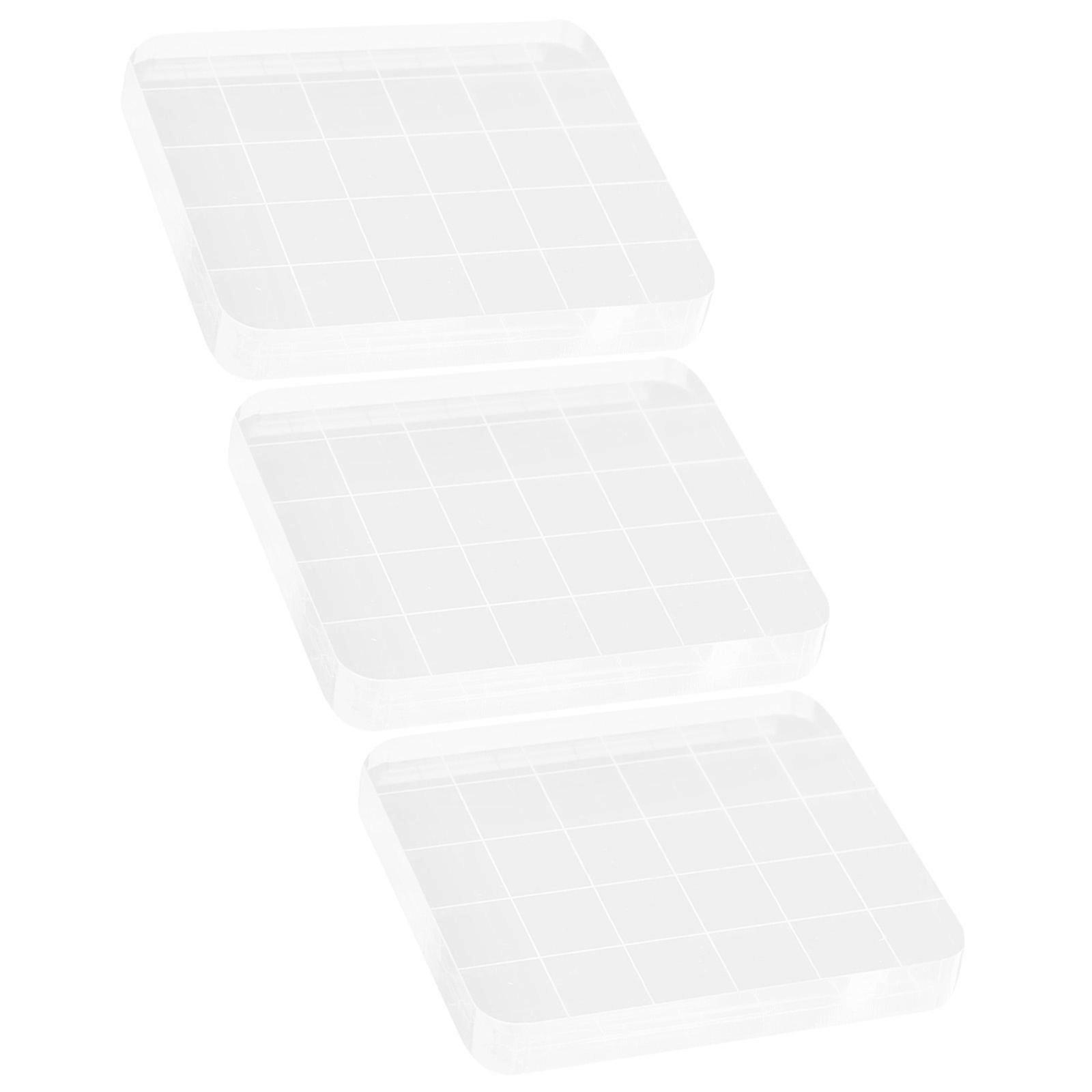 Transparent Acrylic Stamp Block for Scrapbooking Projects 3Pcs Set
