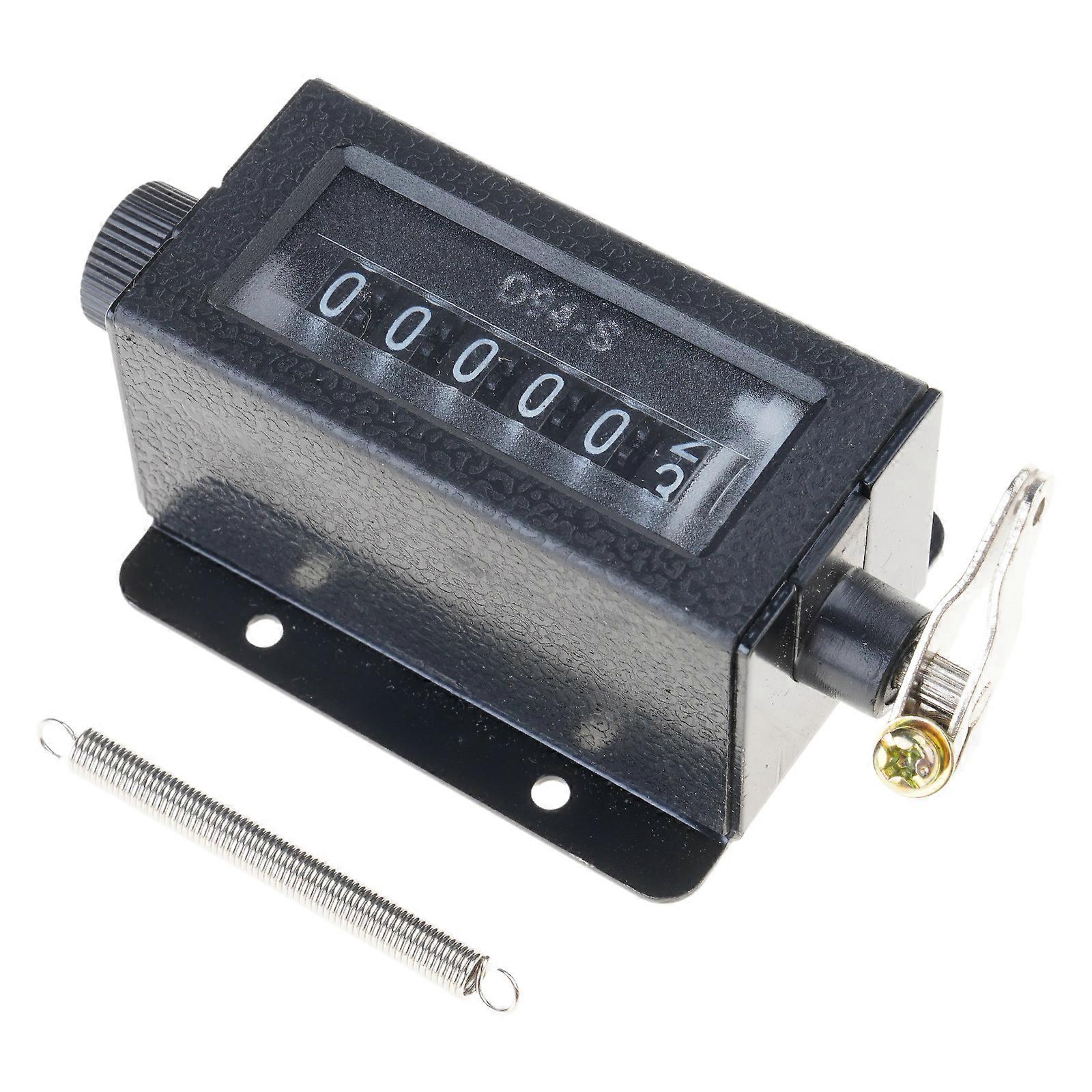 0-999999 6 Digit D94-S Resettable Mechanical Pulling Count Counter  Black