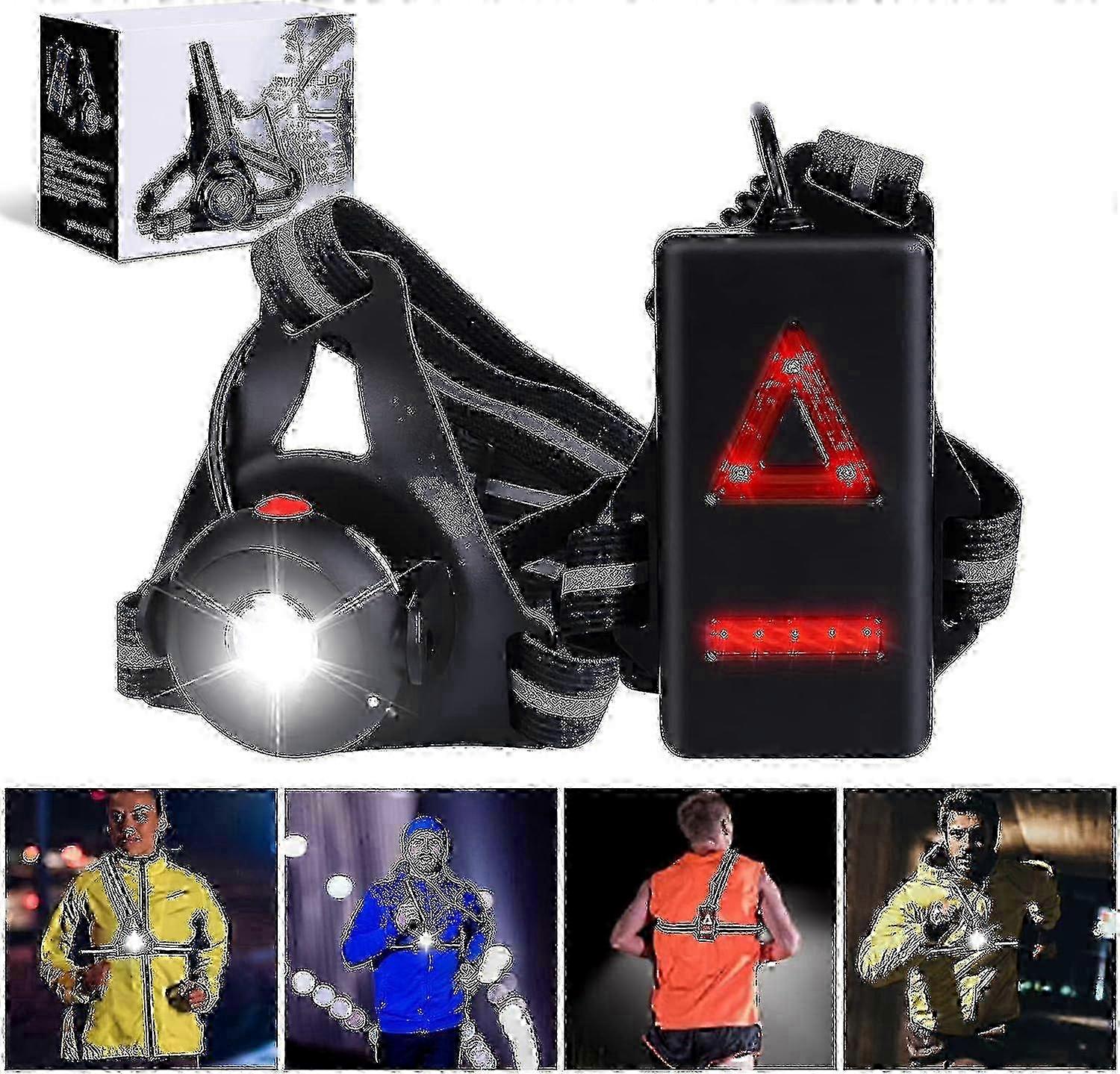 Running Light - Usb Rechargeable Running Light 500 Lumens Ipx6 Waterproof Running Chest Light 3 Modes And 90 Adjustable Angle Led Running Chest Light