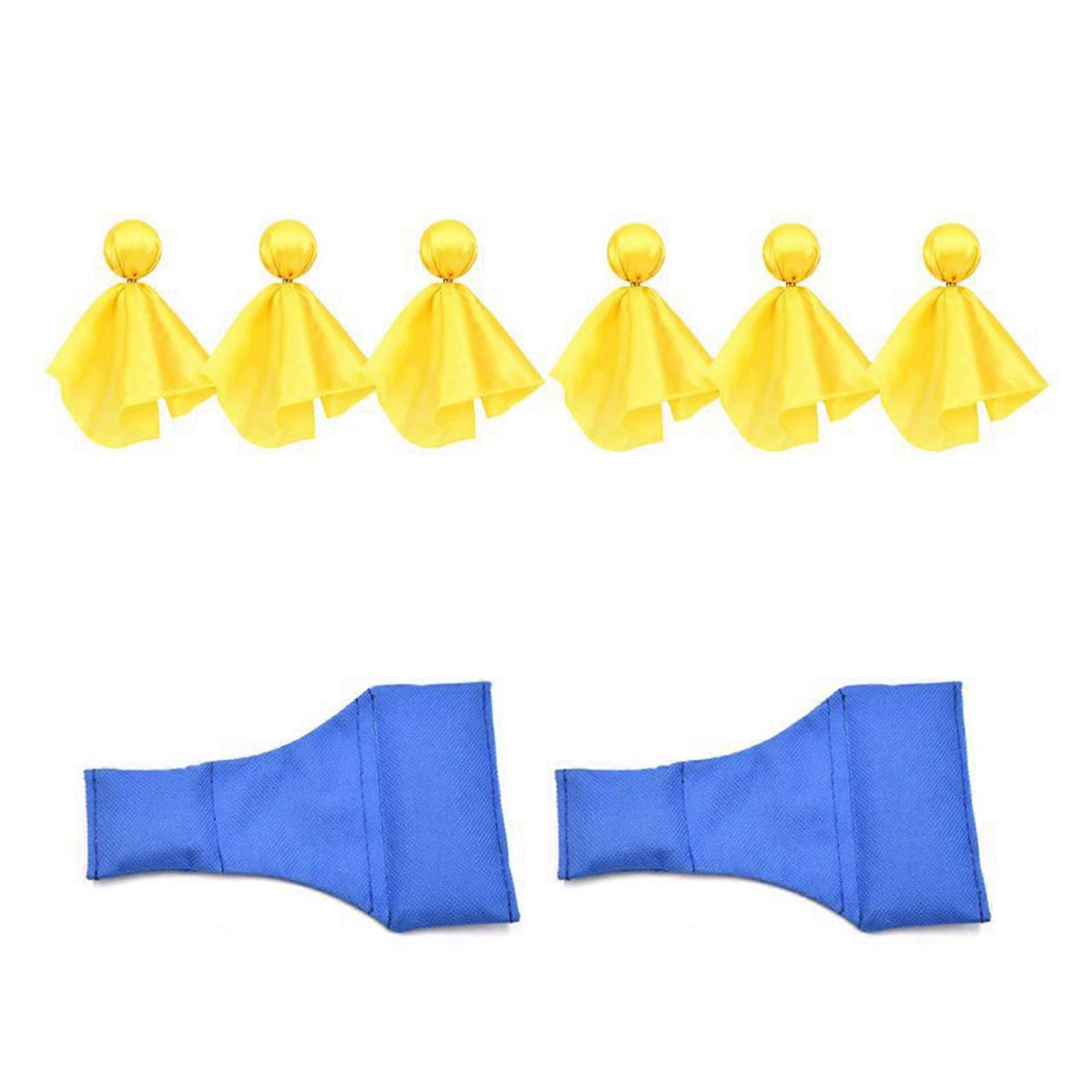 6pcs Referee Flags Challenge Flags with 2pcs Long Neck Bean Bag for Football Game Football Penalty Flags Tossing Flags Multicolor
