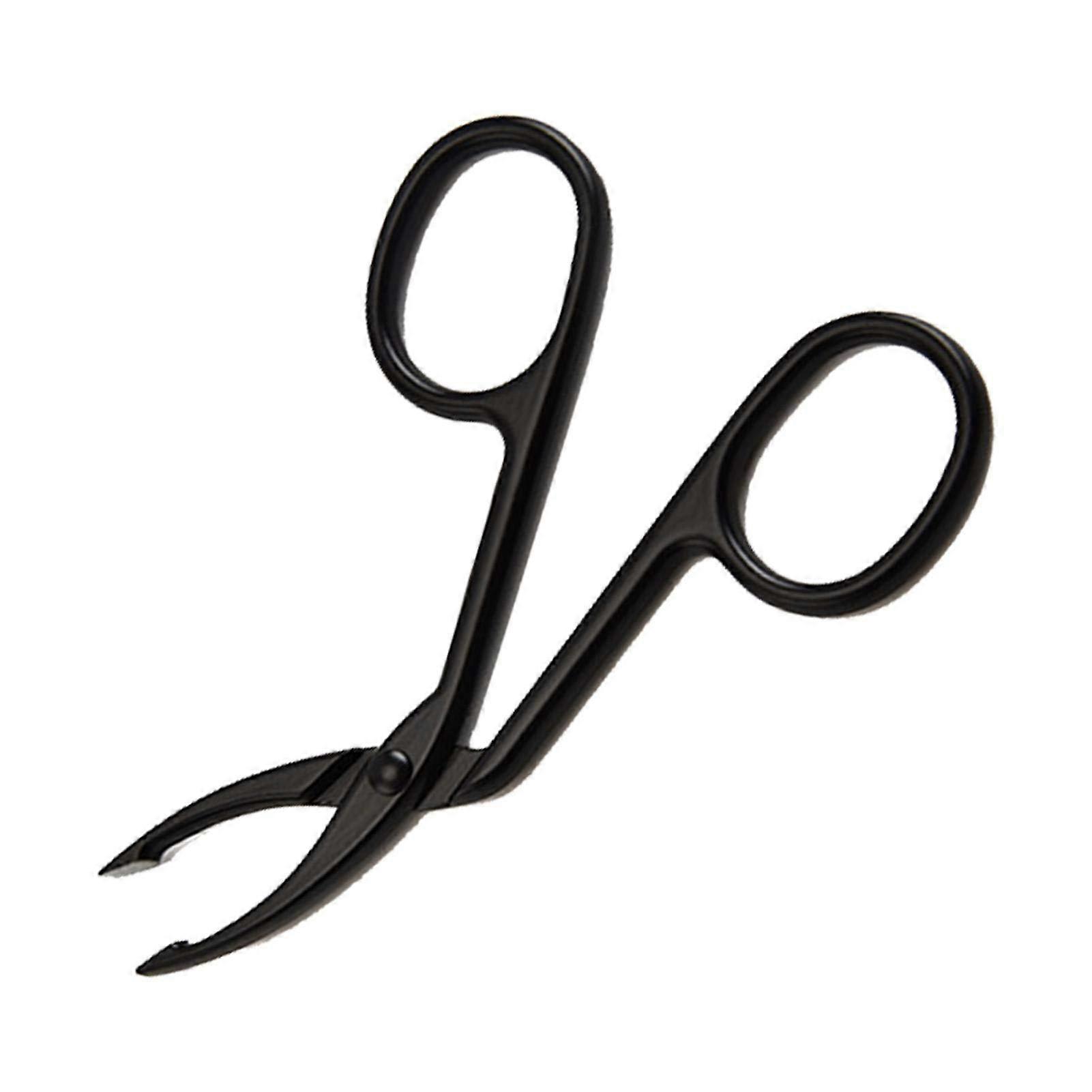 Curved Eyebrow Tweezers with Scissors Handle for Precise Facial Hair Removal and Shaping