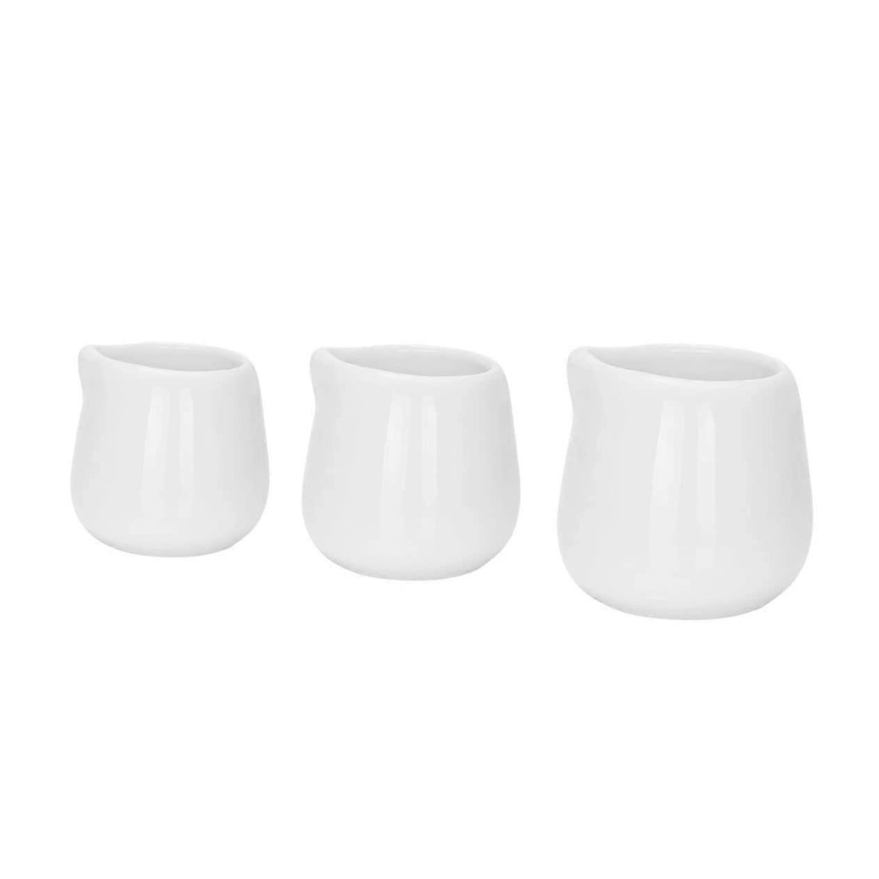 Ceramic Milk Jug Set of 3 with Cups for Coffee Tea Honey Jam Serving and Storage