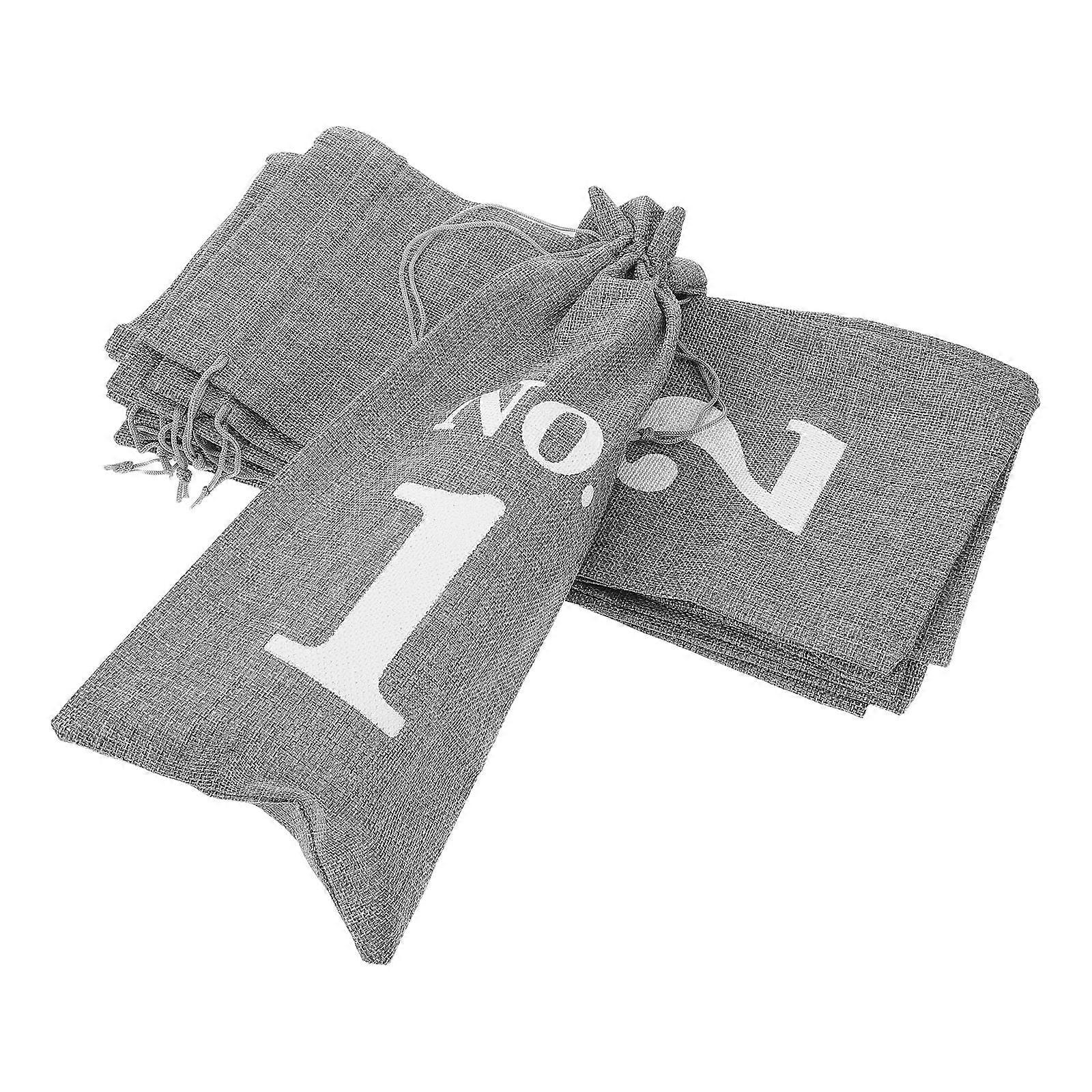 Reusable Imitation Linen Drawstring Wine Bags for Wine Bottles 10Pcs Set