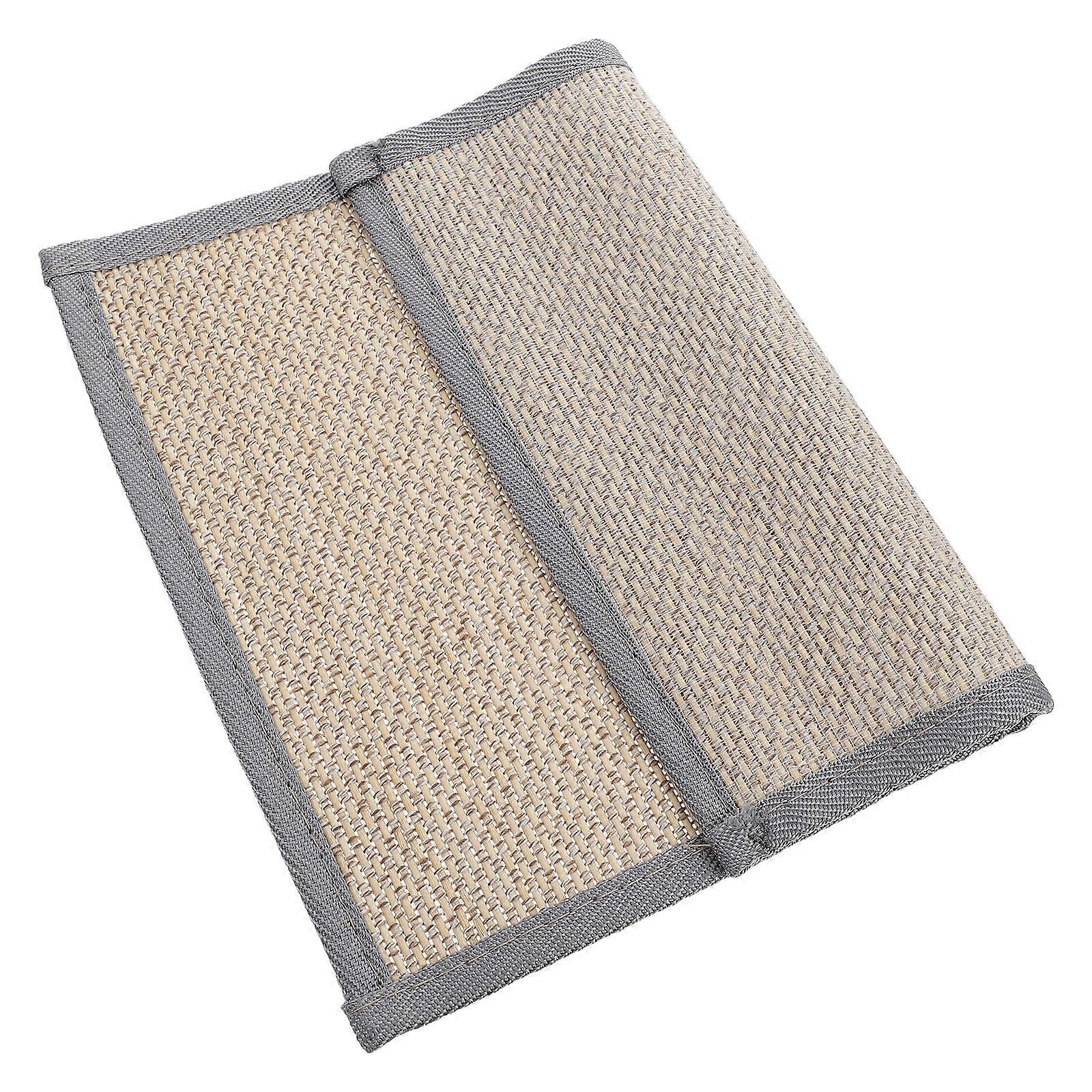 Indoor Cat Scratching Pad Bamboo Scratch Mat with Spiral Nails