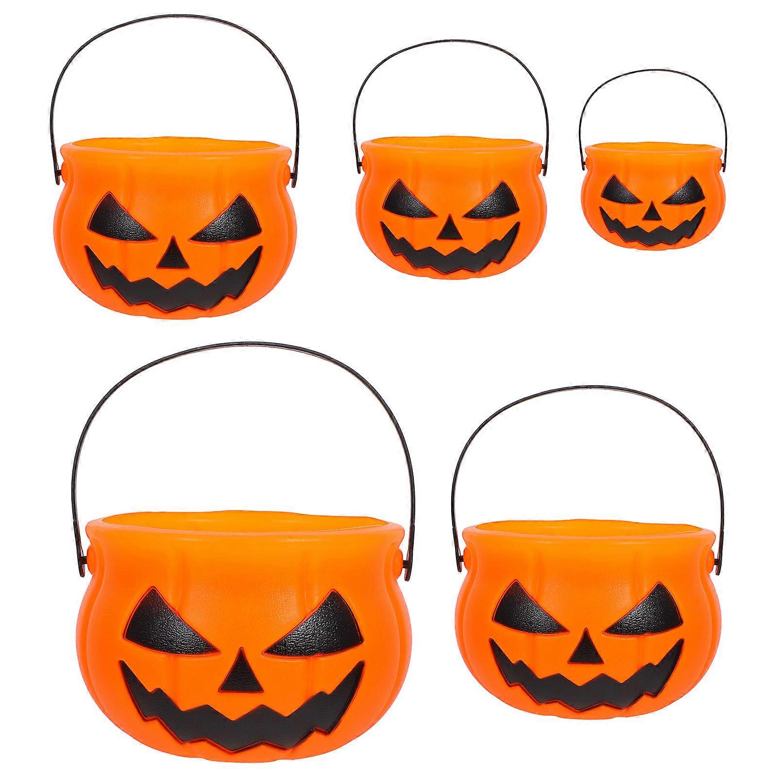 Halloween Candy Bucket Pumpkin Bucket for Decor 5Pcs Reusable