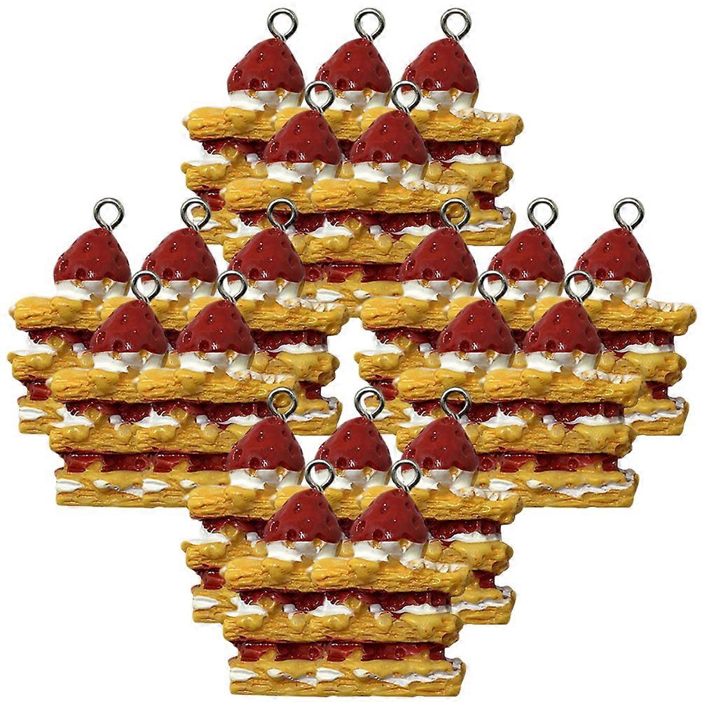 Strawberry Cake Shape Charms For Earring Bracelet Making Handmade Projects Assorted Color 20Pcs