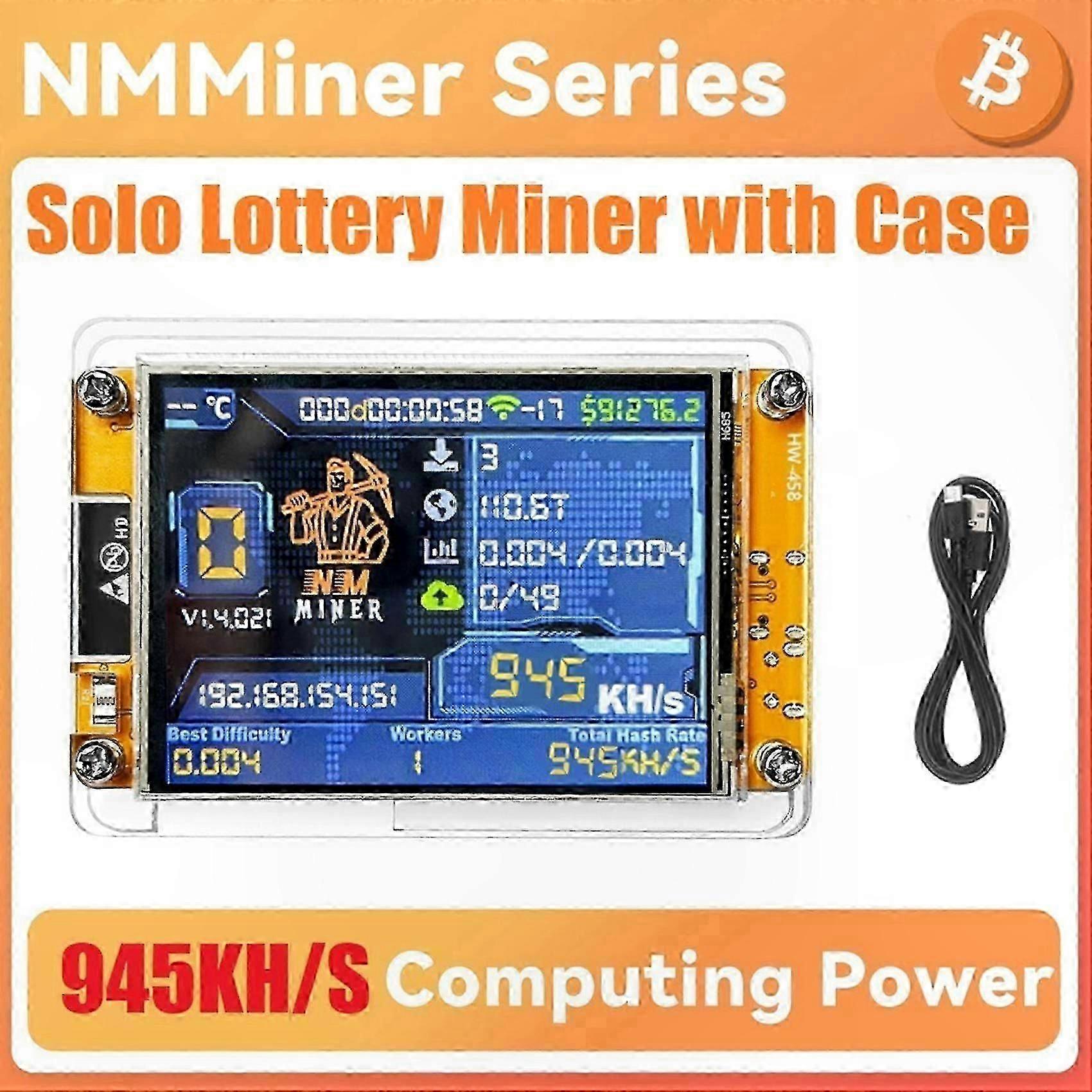 Crypto Miner with 945KH/S Hashrate and 2.8 Inch Smart Display for Bitcoin Solo Mining