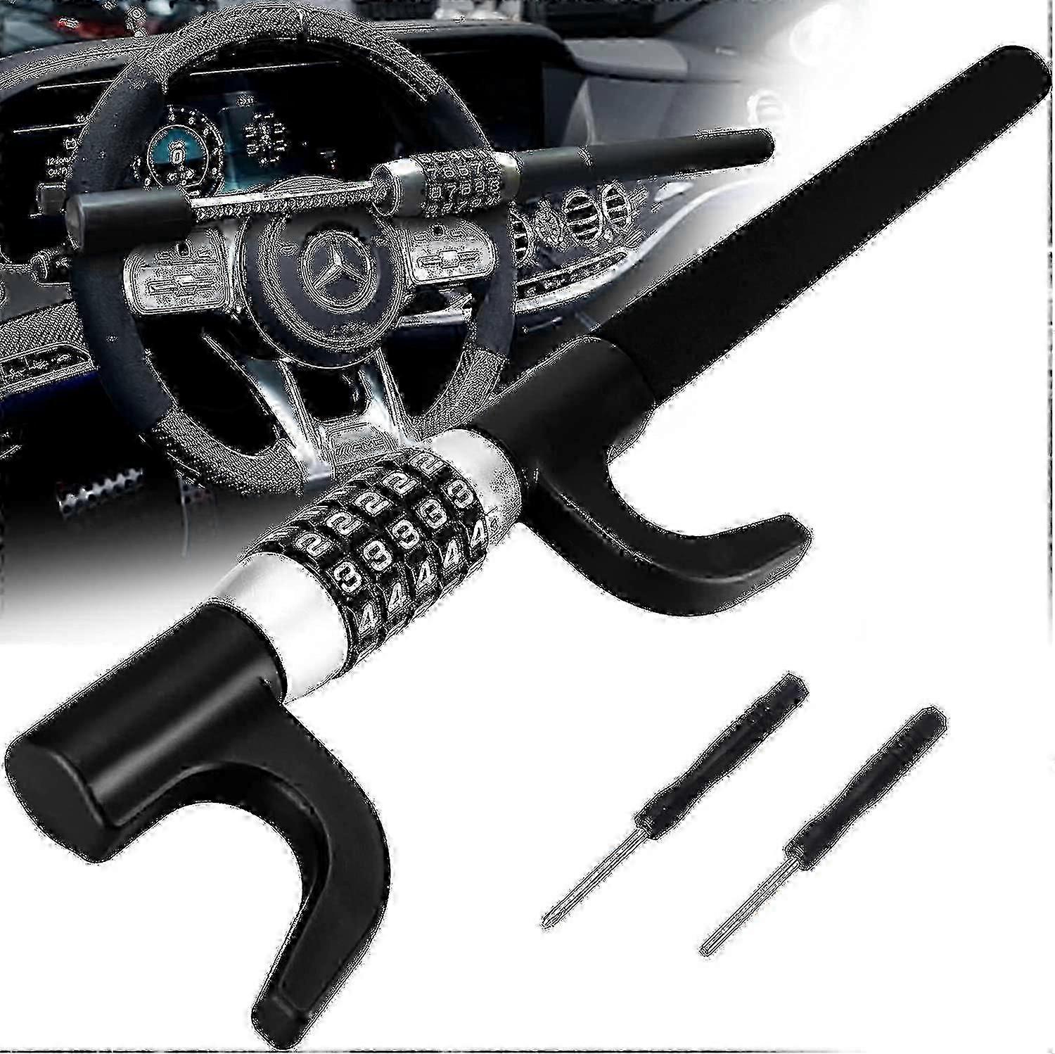 Heavy Duty Car Steering Wheel Lock with Keyless Entry and Enhanced Security Features