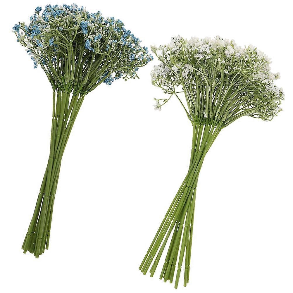 2Pcs Artificial Babys Breath Flower Bouquet For Home Decor Assorted Color Material Cleaning