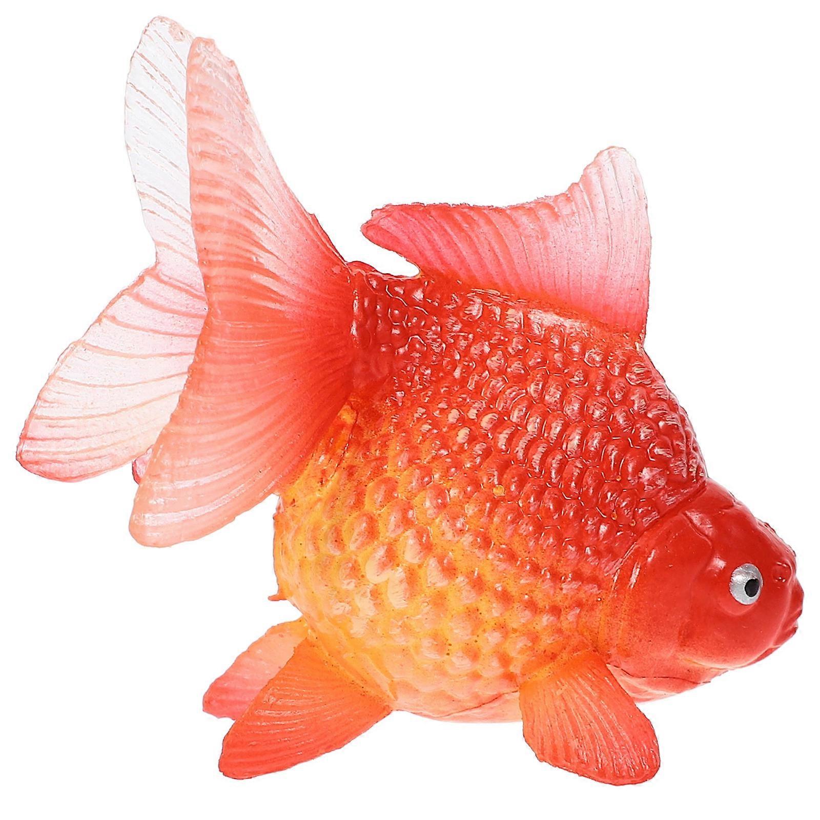 Miniature Fish Figurine Red Plastic for Office Decor Figurine