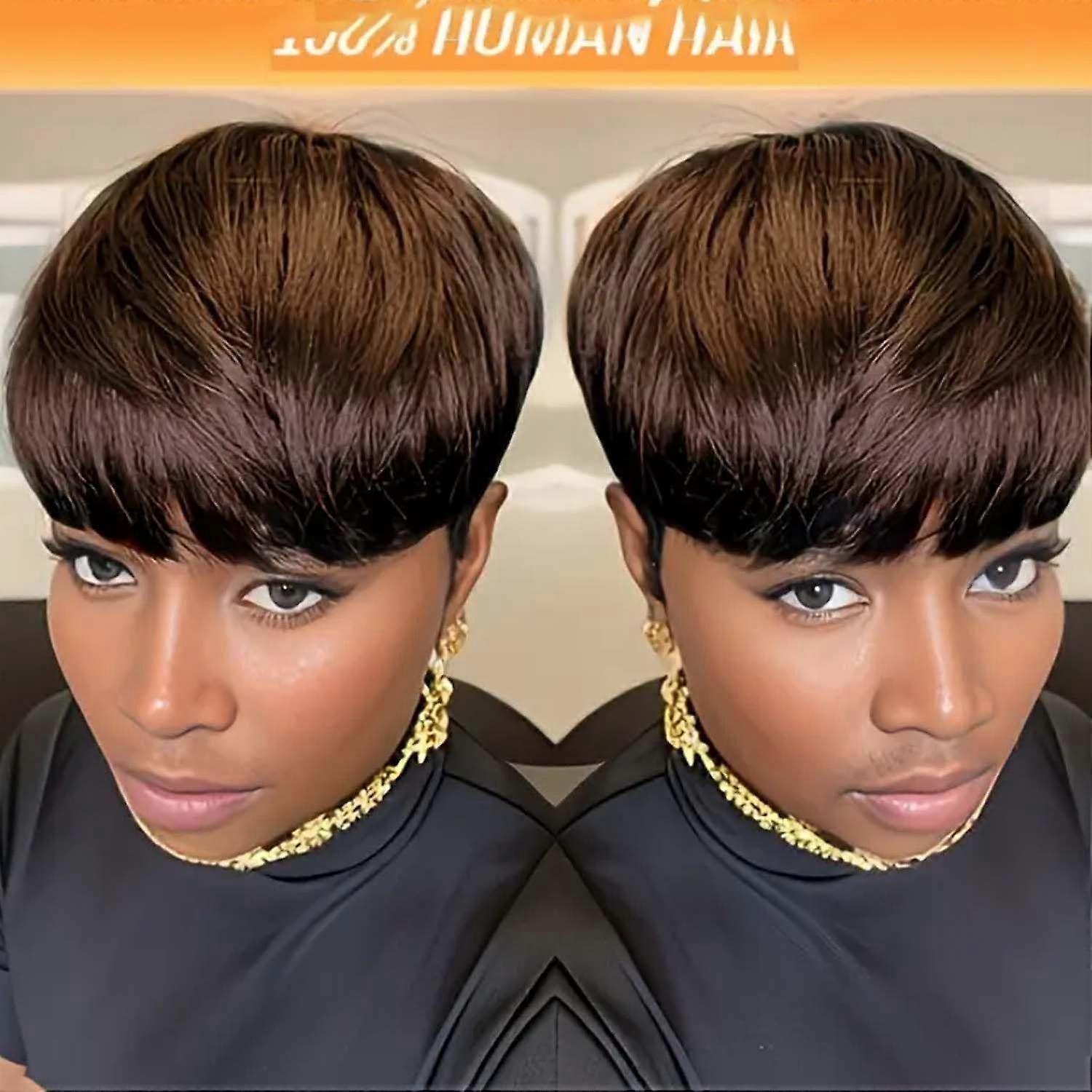 Pixie Cut Wig Human Hair Pixie Wigs for Black Women Glueless Pixie cut Wig Short