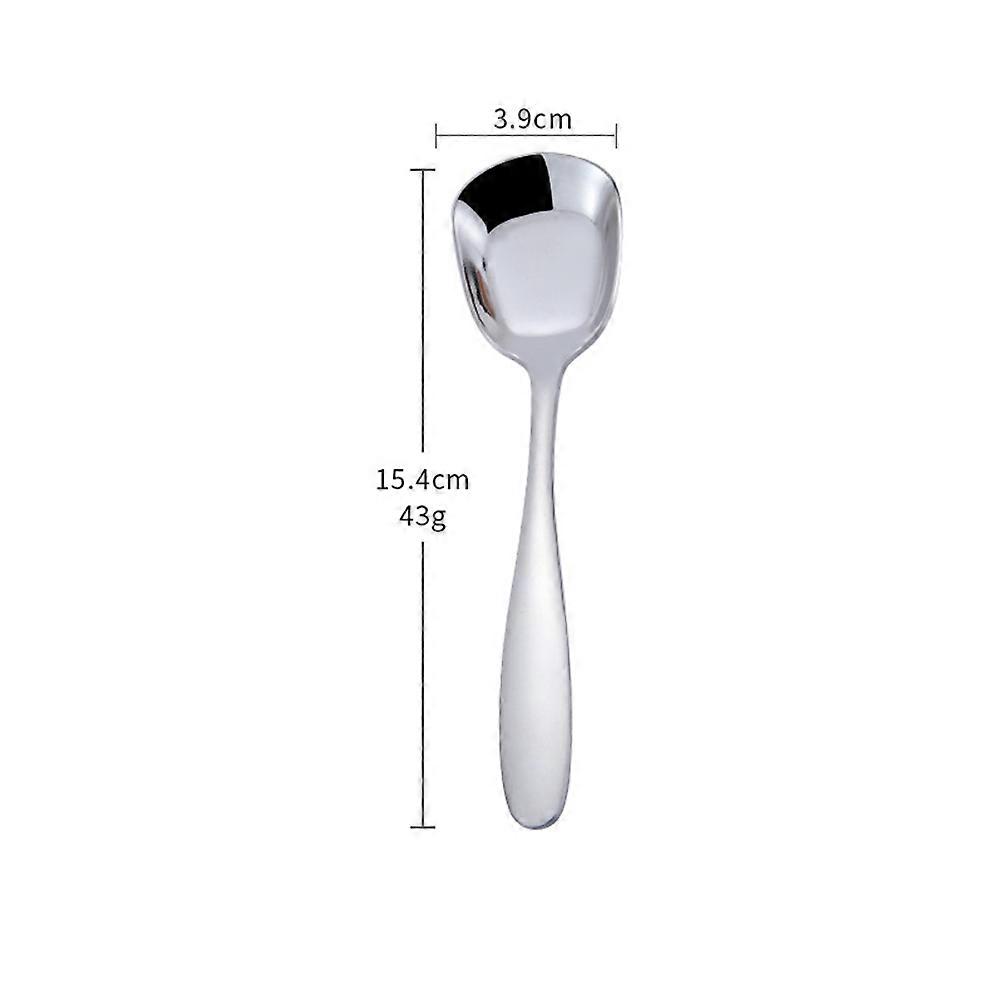 Stainless Steel Spoon Creative Flat Bottom Stirring Spoons 3Pcs Set