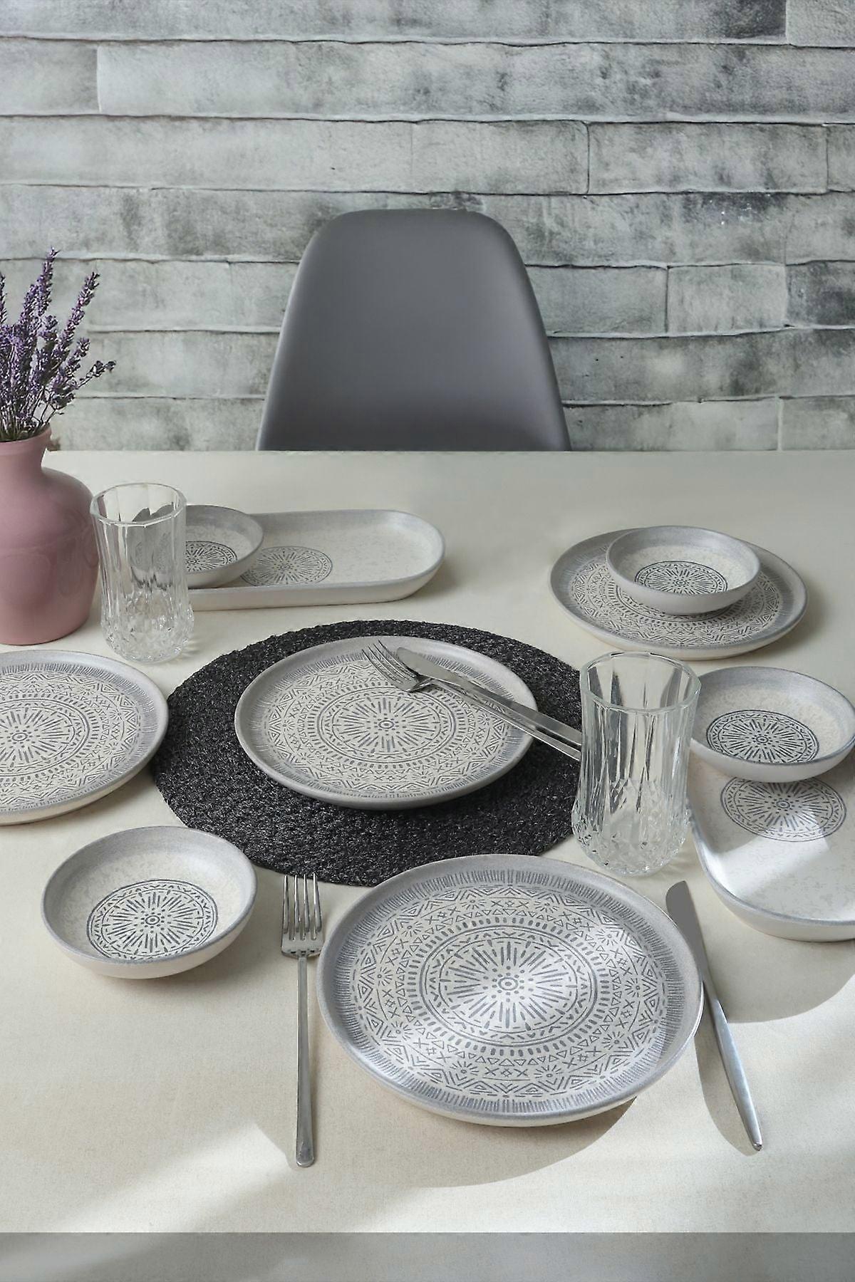 Keramika Dinnerware Set - Stone - 10 pieces - 4 persons - Stoneware