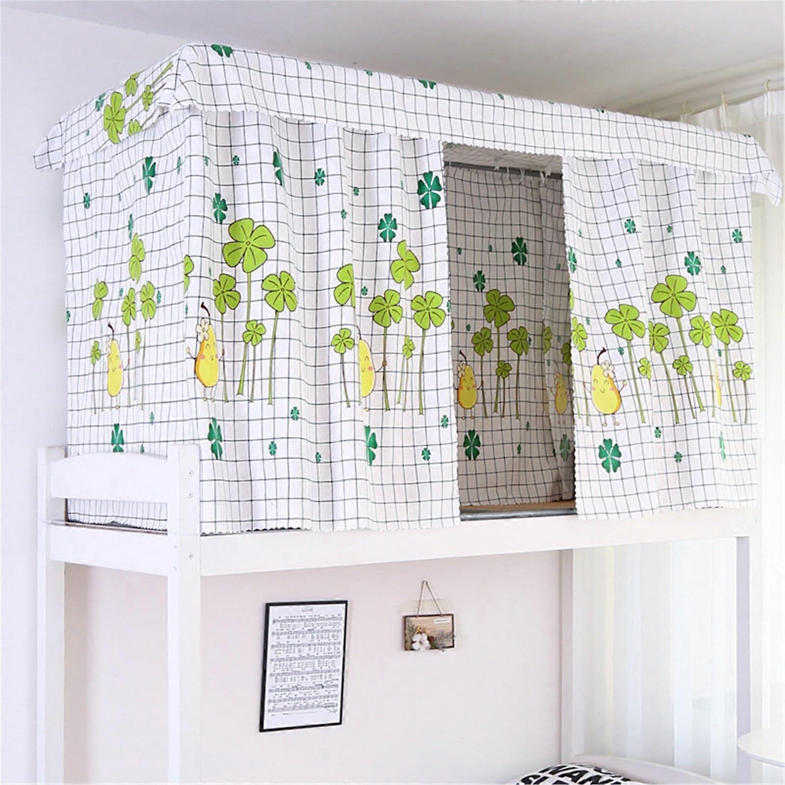 Bunk Bed Curtains for Bottom Loft Privacy Protection, Breathable Light Blocking Fabric, 3pcs Set Pear B